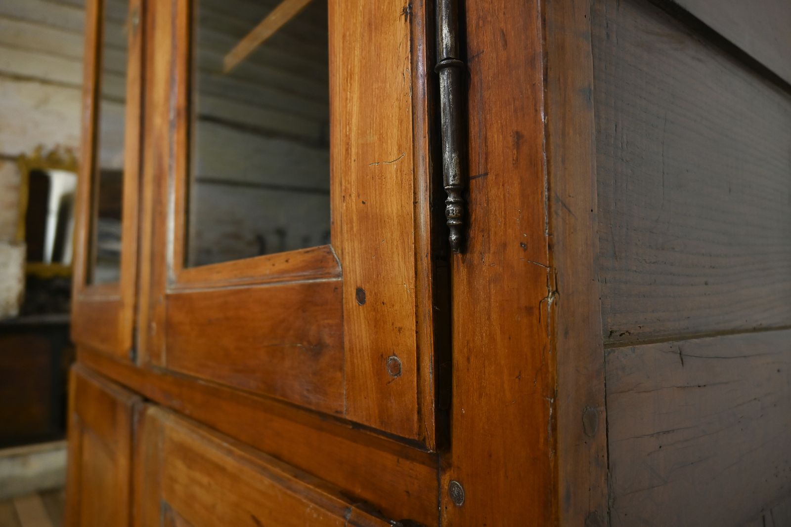 photo furniture A Charming Mid 19th Century French Cherrywood Glazed Cabinet Bookcase