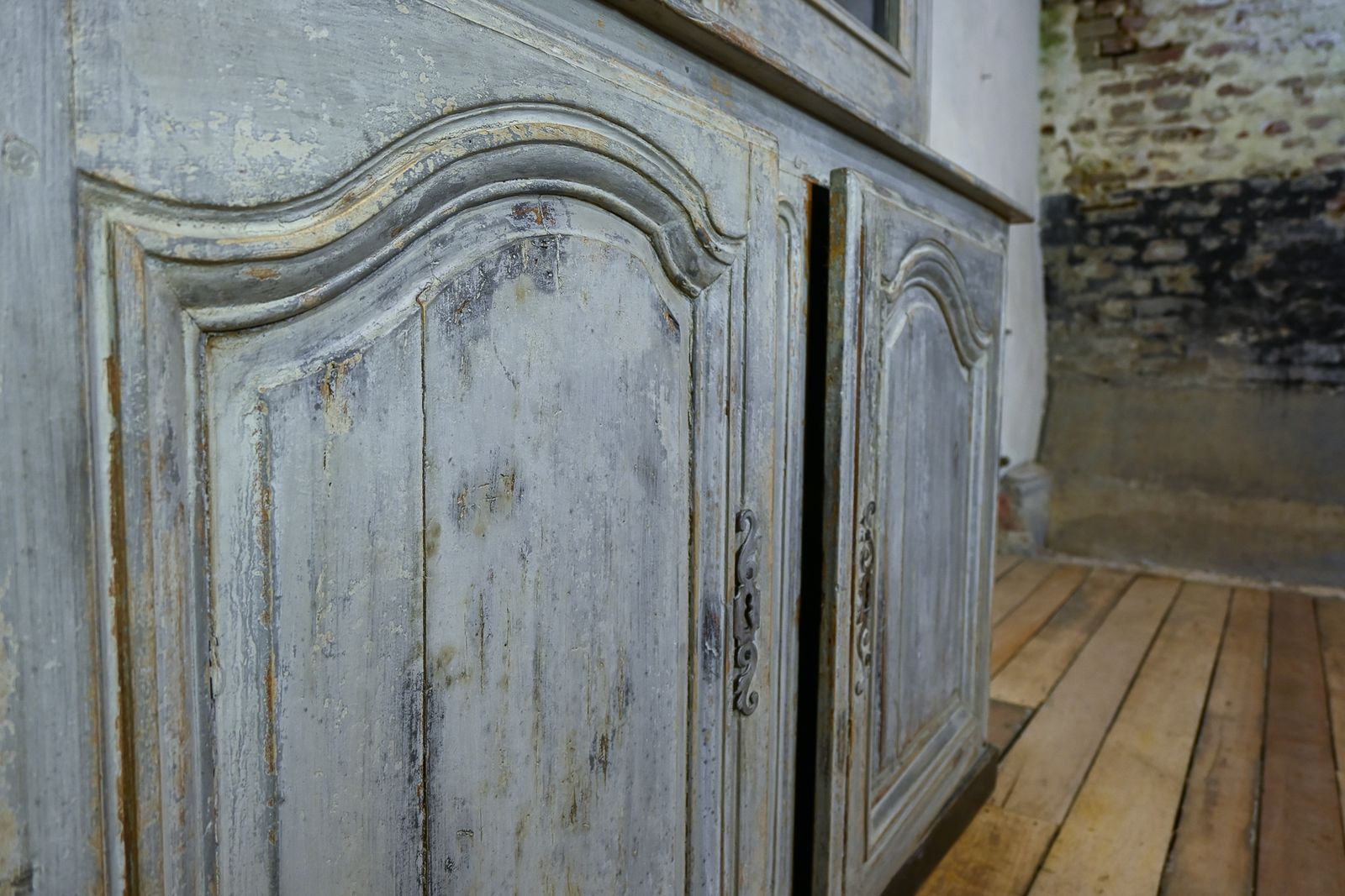 19th C French Painted Glazed Cabinet photo for sale
