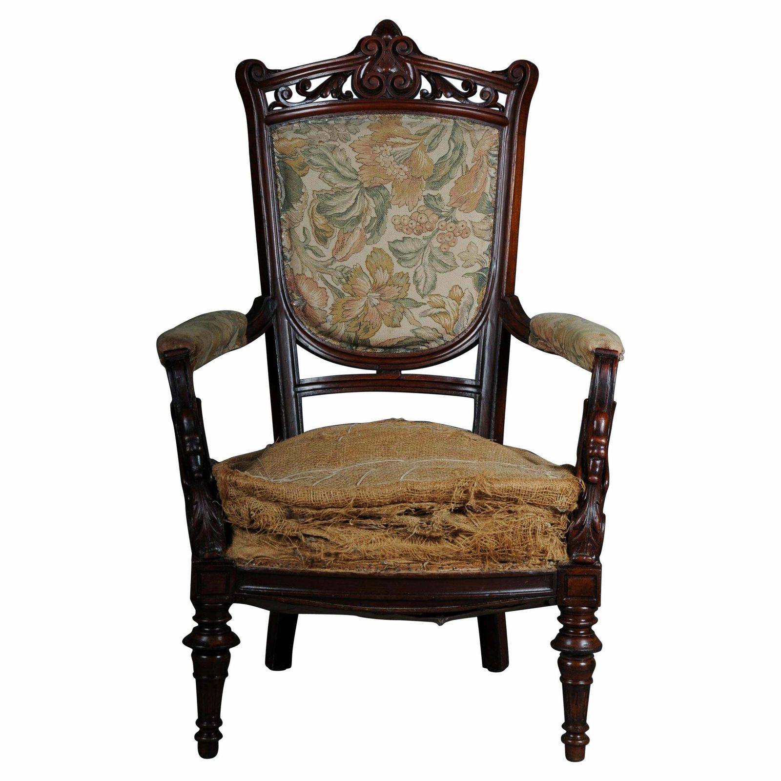 19th Century Unique Empire Armchair Around 1820 France Mahogany