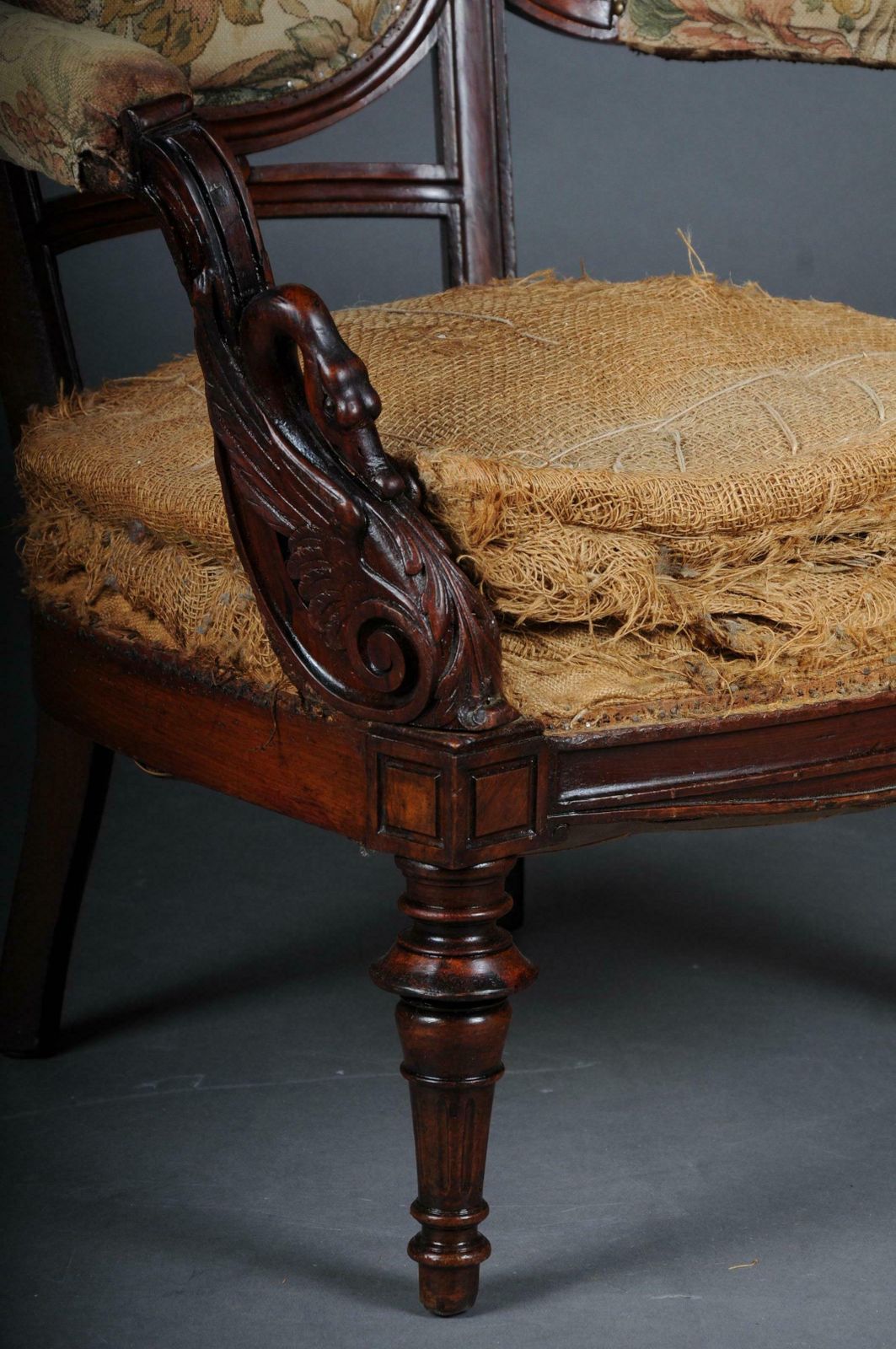 19th Century Unique Empire Armchair Around 1820 France Mahogany photo 2022.0