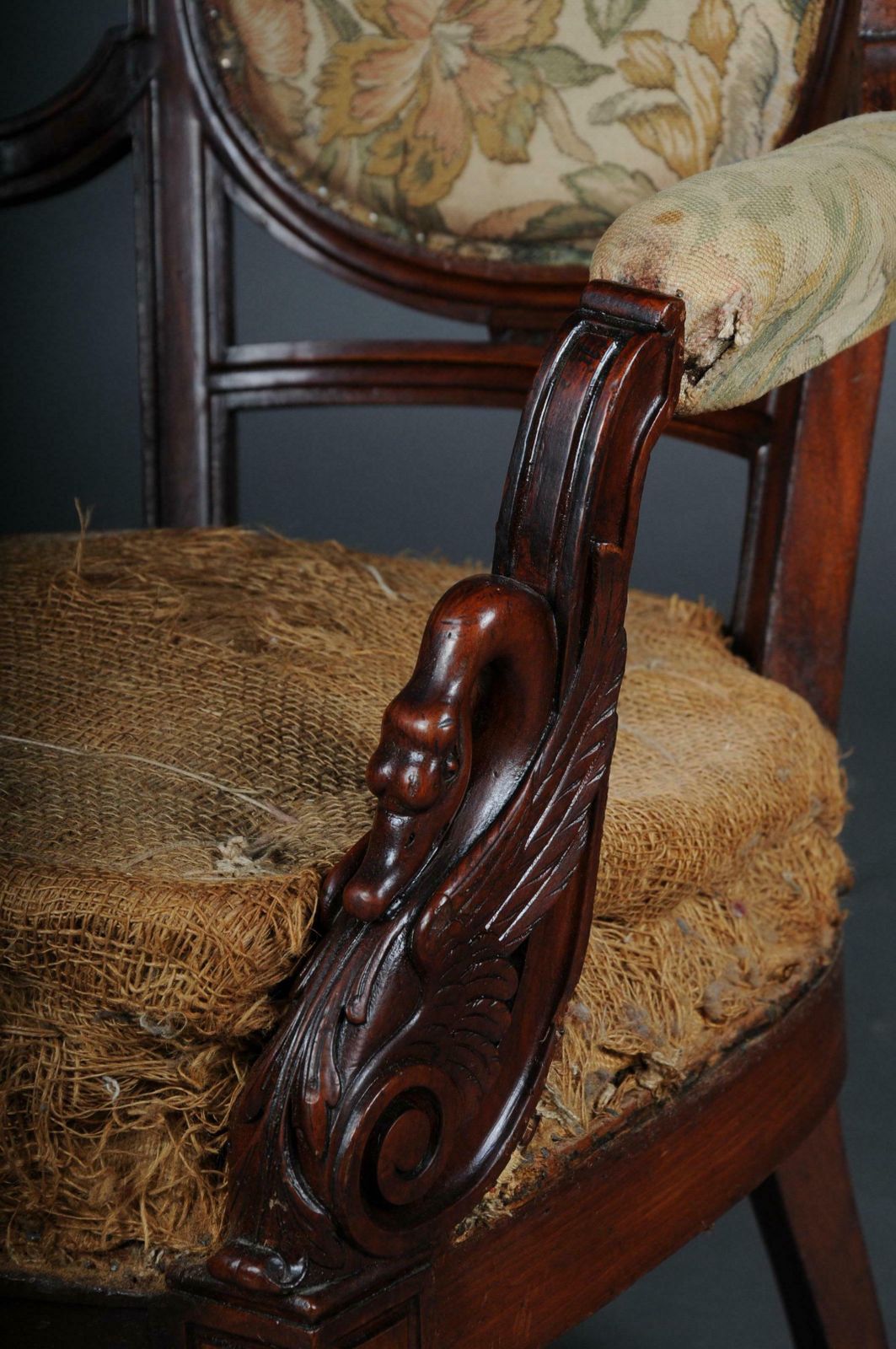 photo for sale 19th Century Unique Empire Armchair Around 1820 France Mahogany