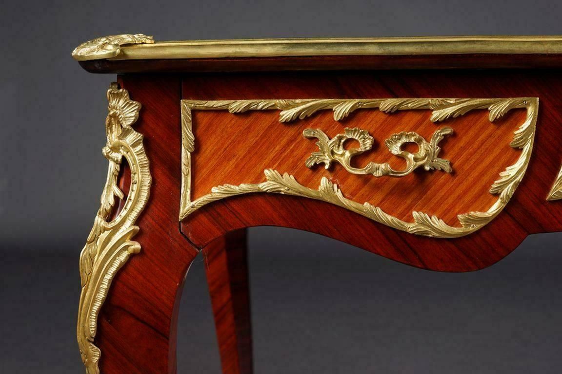 20th Century Louis XV Style Womens Tulip Veneer Bureau Plat Or Desk photo vinterior