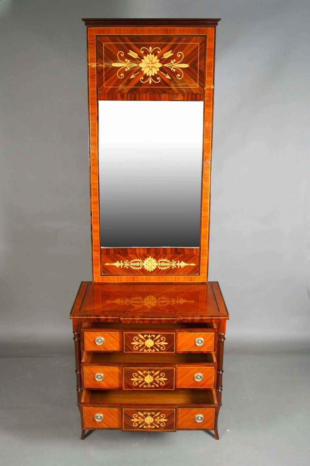20th Century Classicist Style Tulip Mirror Commode photo furniture