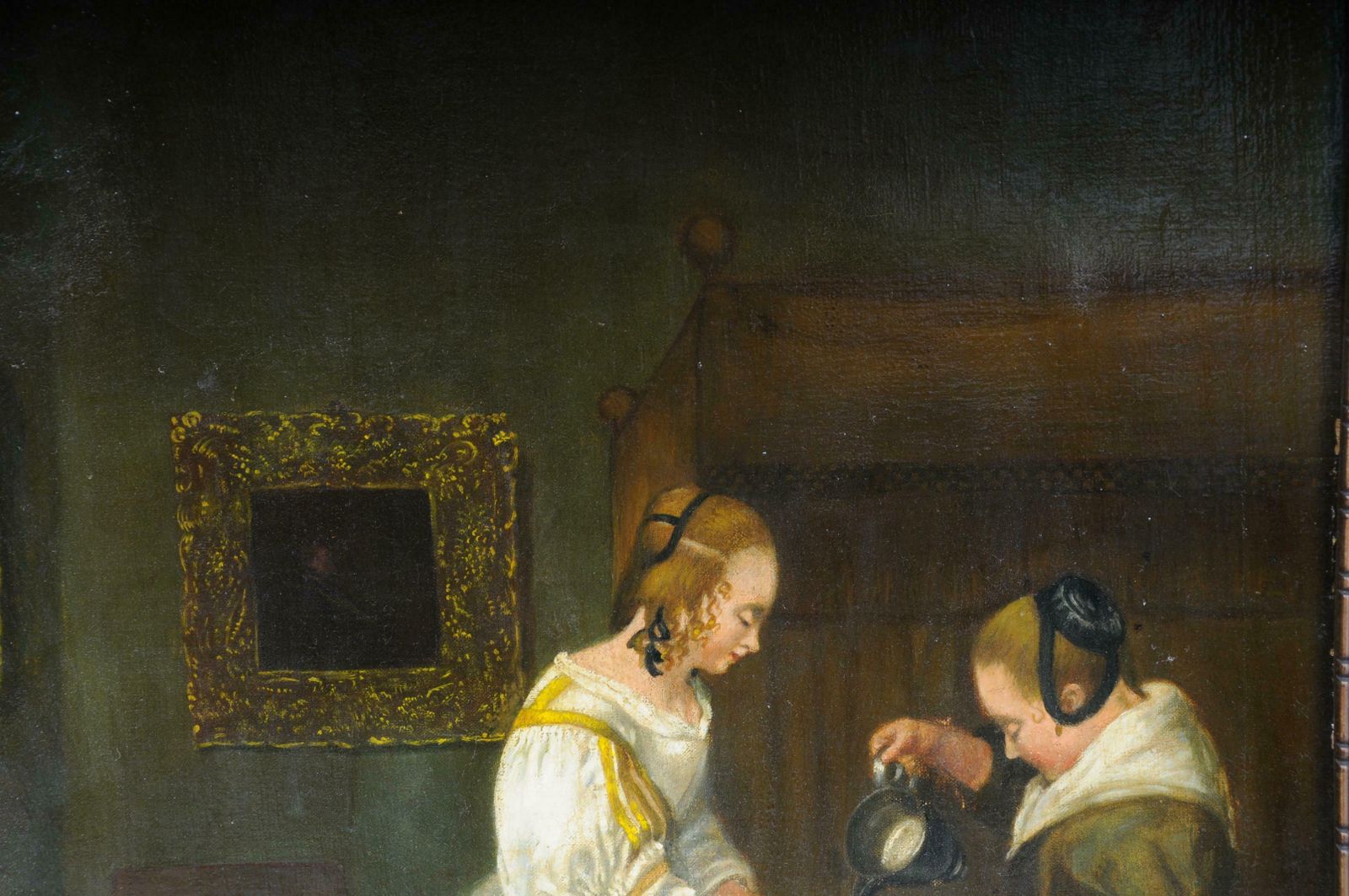 Old Oil Painting After J. Vermeer Manner Old Master Circa 1900 photo Art