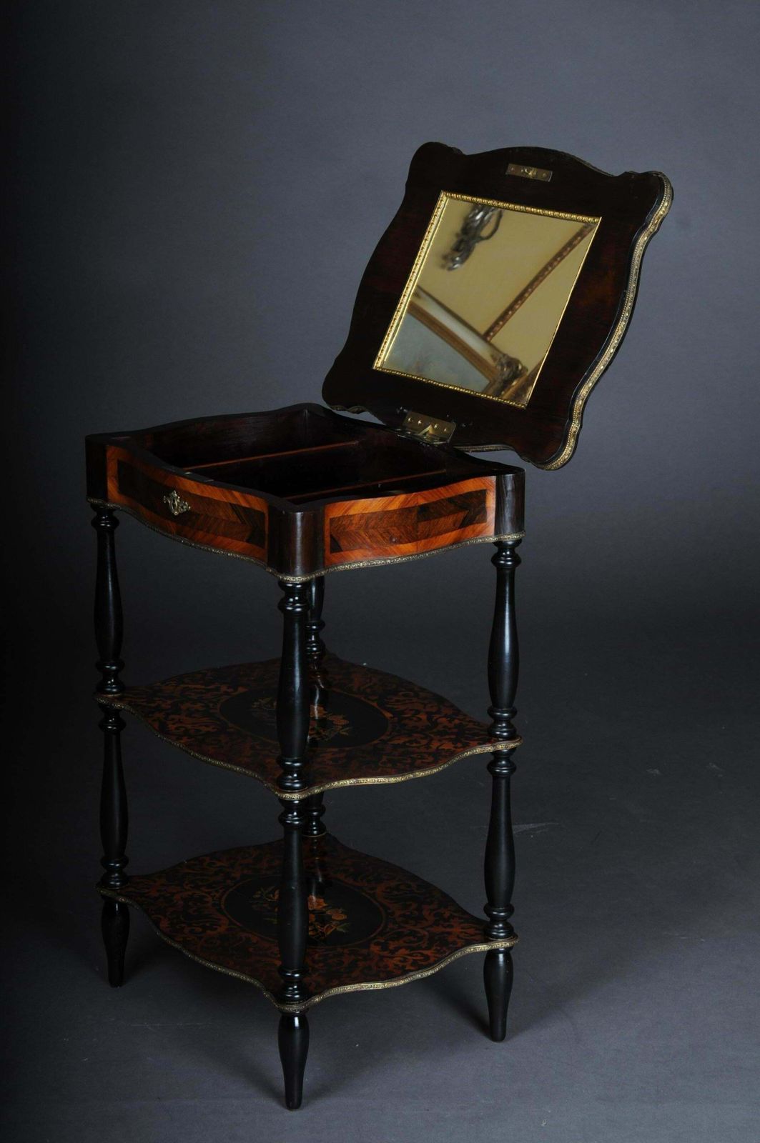 photo buy 19th Century Marquetry Side Table With Jewellery Box  Circa 1870