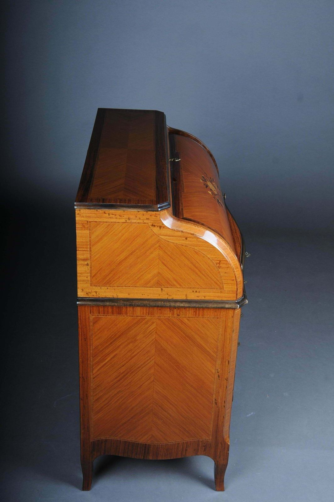 Furniture Beautiful Sloping Flap Secretary  Roll Up Secretary 20th Century photo