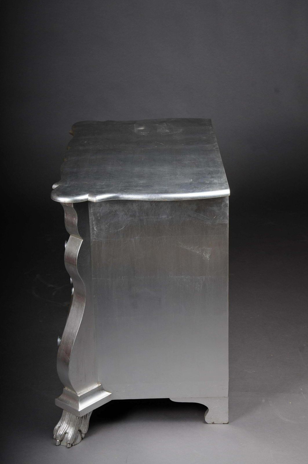 photo for sale Modern Designer Baroque Chest Of Drawers, Silver Leaf