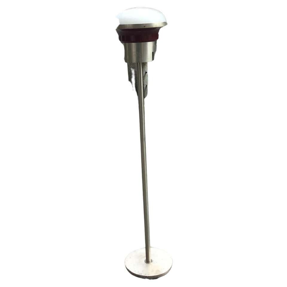 Sergio Mazza ‘Tau’ Couple Floor Lamp Metal Crome Glass 1960 Italy photo furniture