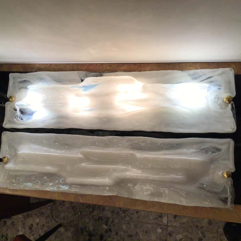 photo for sale Venini “ Toni Zuccheri “ Sconces Murano Glass Brass Metal 1955 Italy