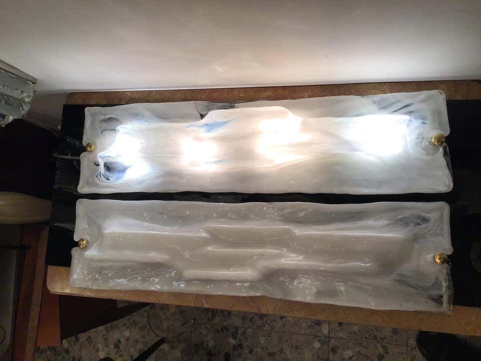 Lighting Venini “ Toni Zuccheri “ Sconces Murano Glass Brass Metal 1955 Italy photo