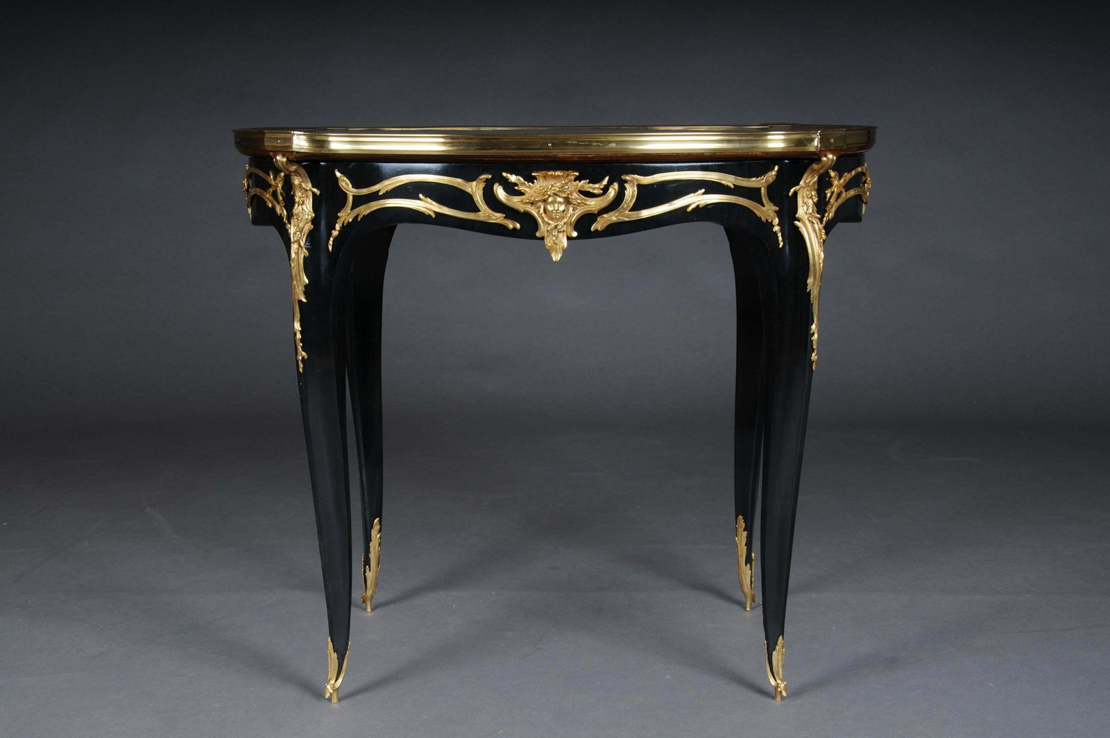 20th Century Royal Side Table After Francois Linke, Paris, Black Gold photo for sale