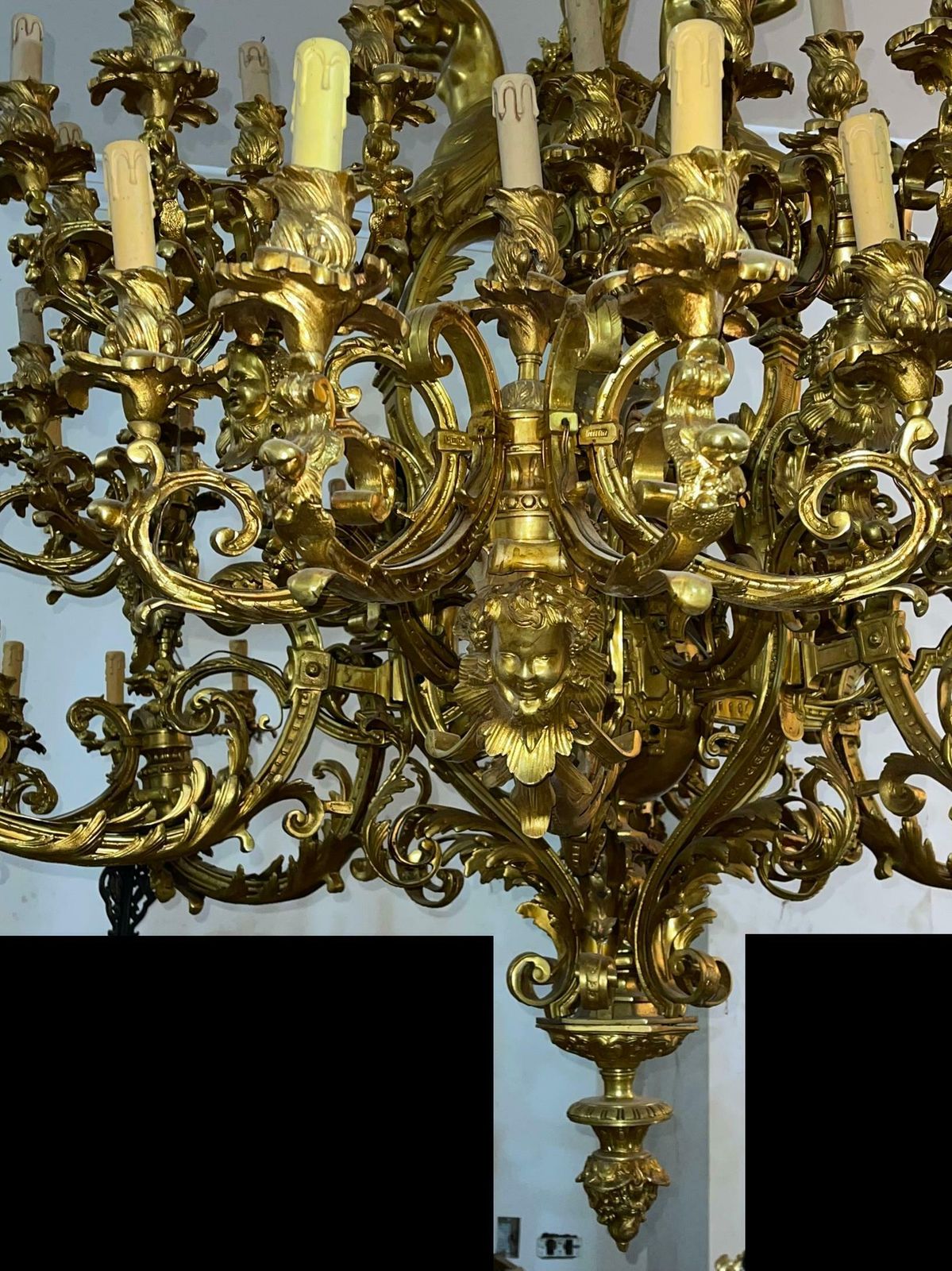 photo furniture Monumental And Impressive 60 Light Gilt Chandelier, Paris ''1320 Lbs''