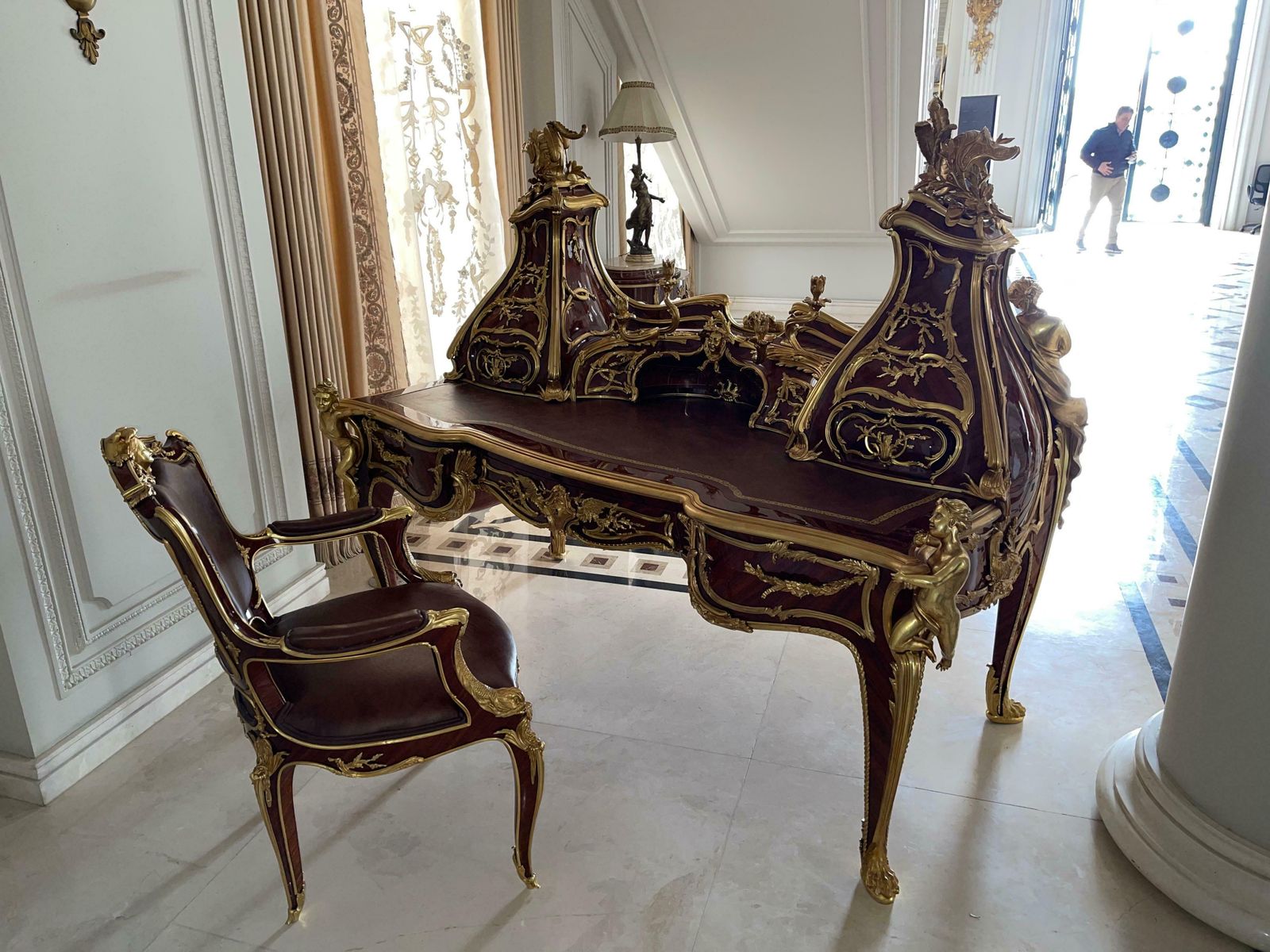 Magnificent Grand Bureau / Writing Desk Louis XV, After Francois Linke, Paris photo furniture