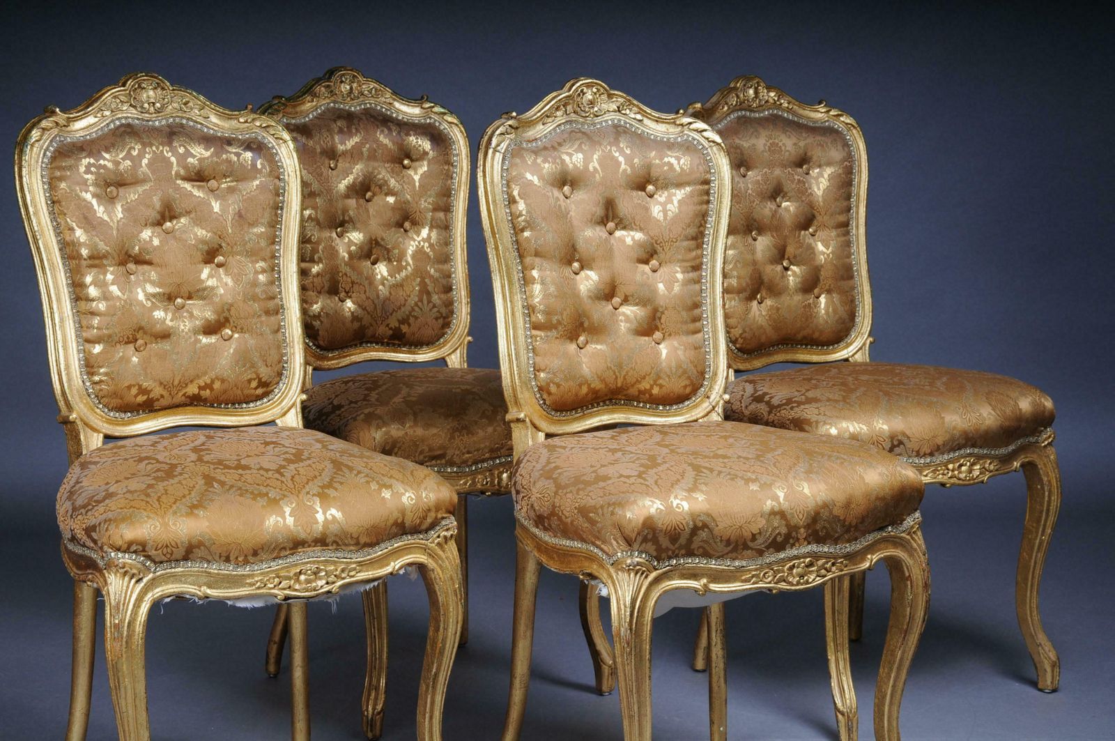 French Salon Chairs From The Bellevue Palace In Berlin, Gold From 1890 photo vintage