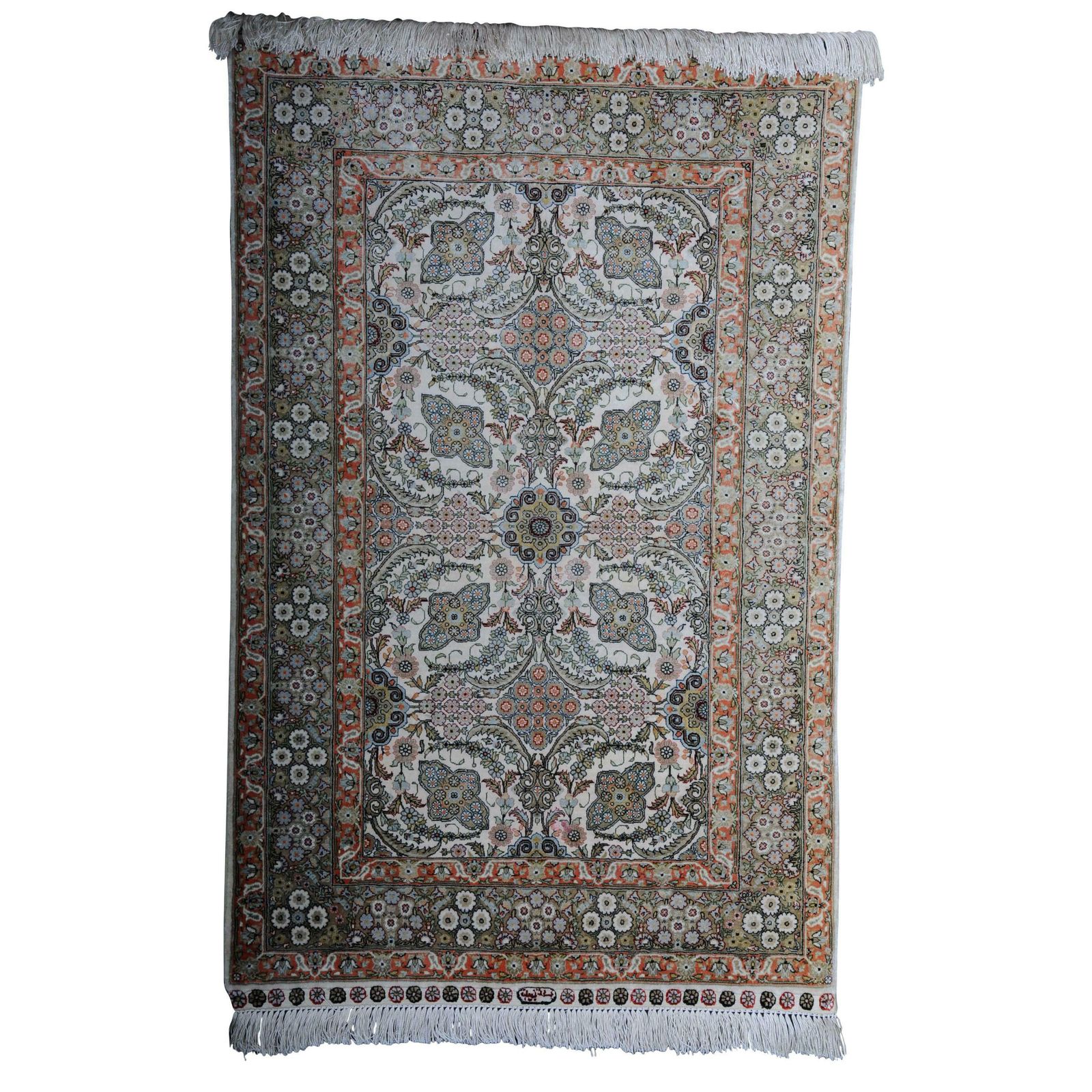 Paradise Prayer Rug, Silk End Of The 20th Century