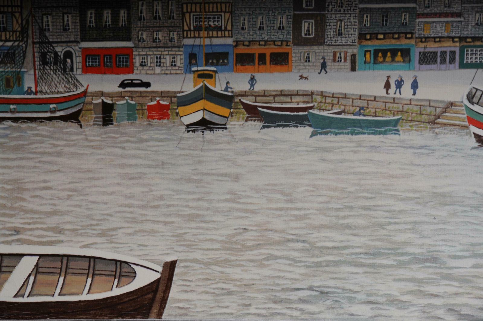 Oil Painting By André Bouquet Harbor In Winter photo Art