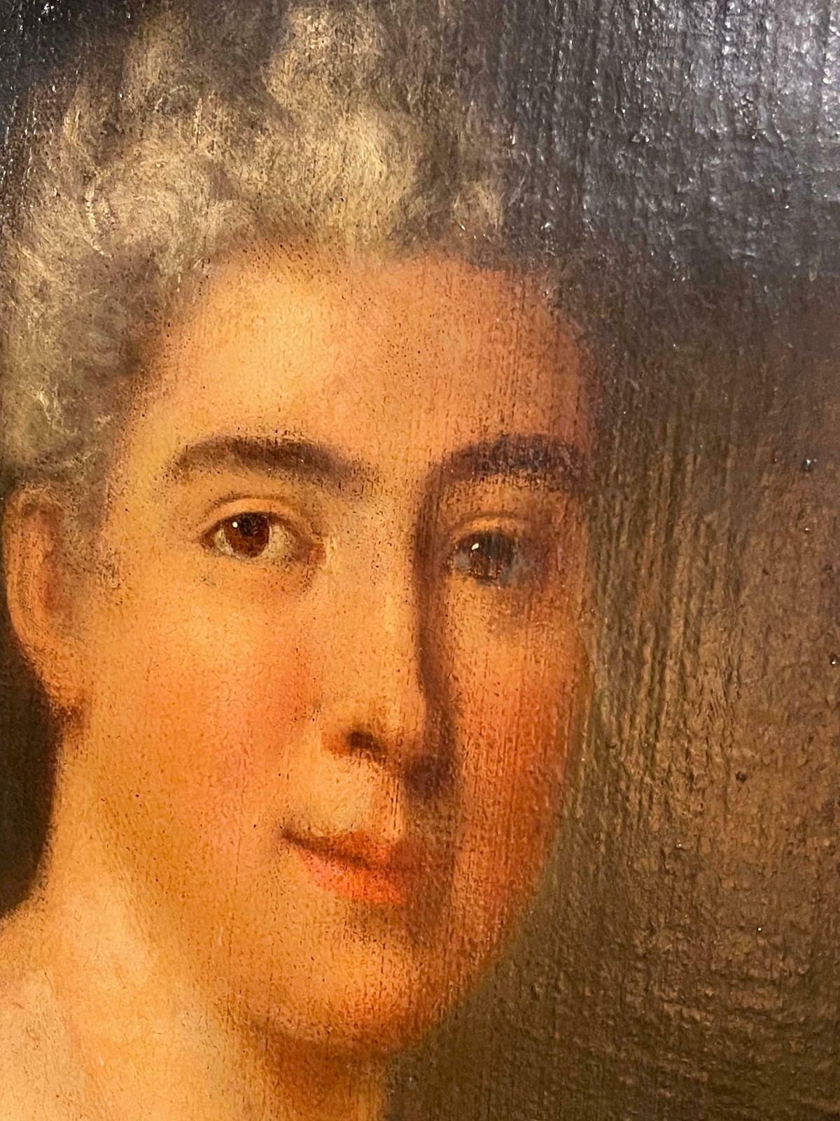 Antique Portrait / Oil Painting Of A Noblewoman, France 18th Century photo Art