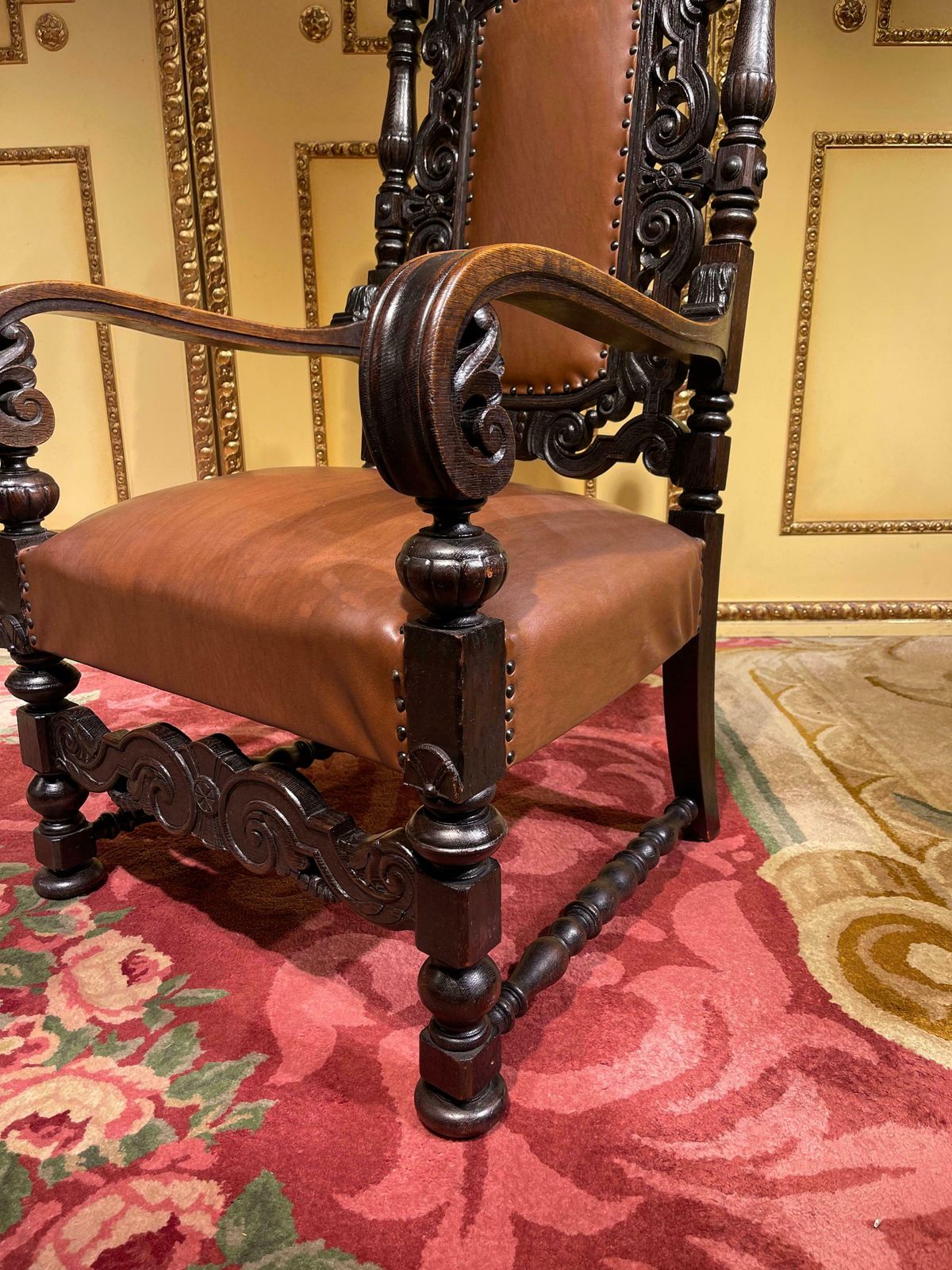 photo furniture 19th Century Throne Chair, Historicism Around 1880, Oak