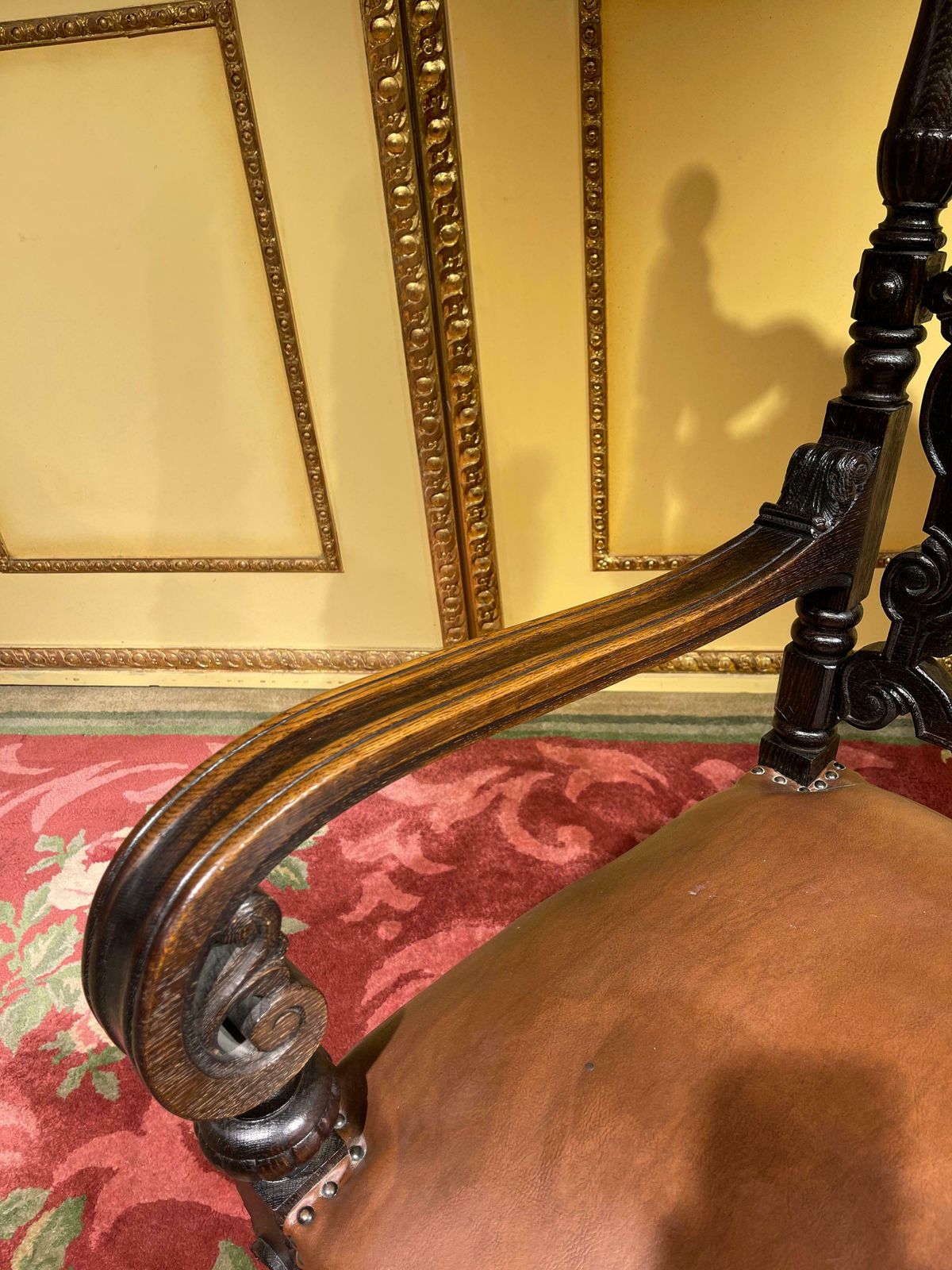 2145.0 19th Century Throne Chair, Historicism Around 1880, Oak photo