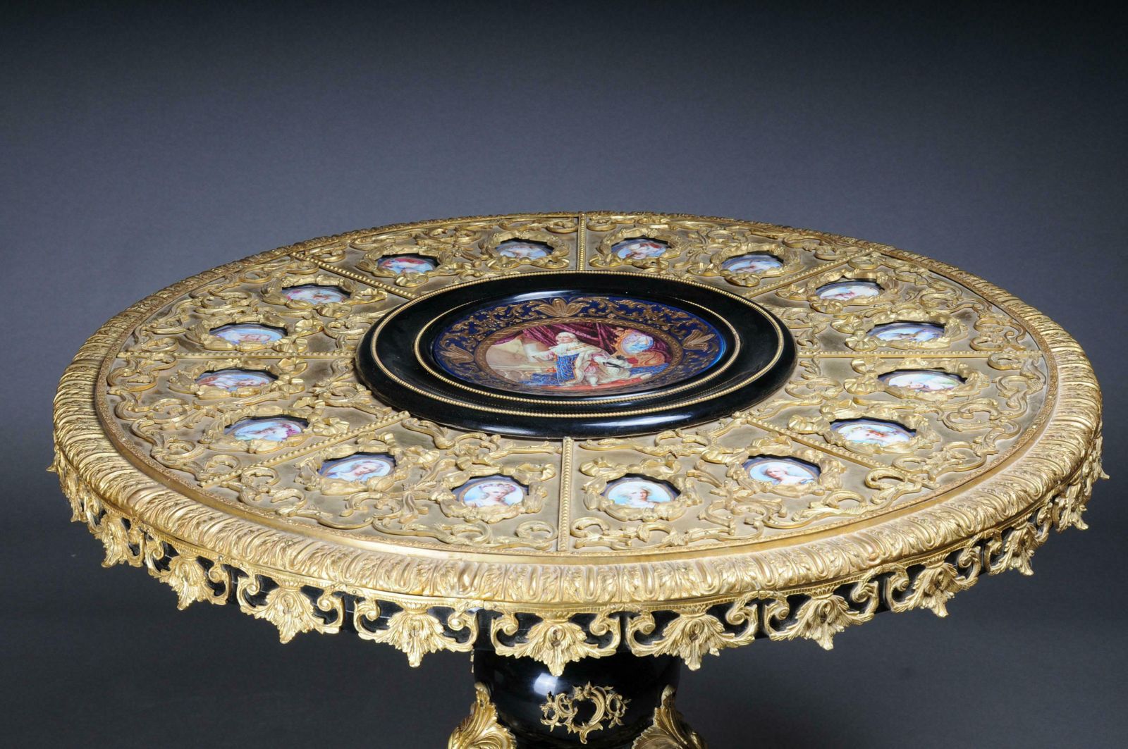 Royal Salon Table, Frame And Top Mount In Porcelain With Sevres Style Bronze photo vinterior