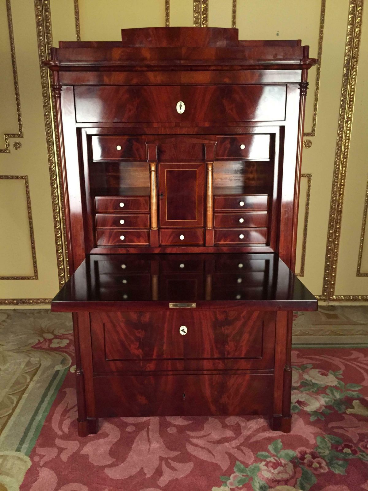 19th Century Biedermeier Secretary Mahogany, 1835 photo 3319.0