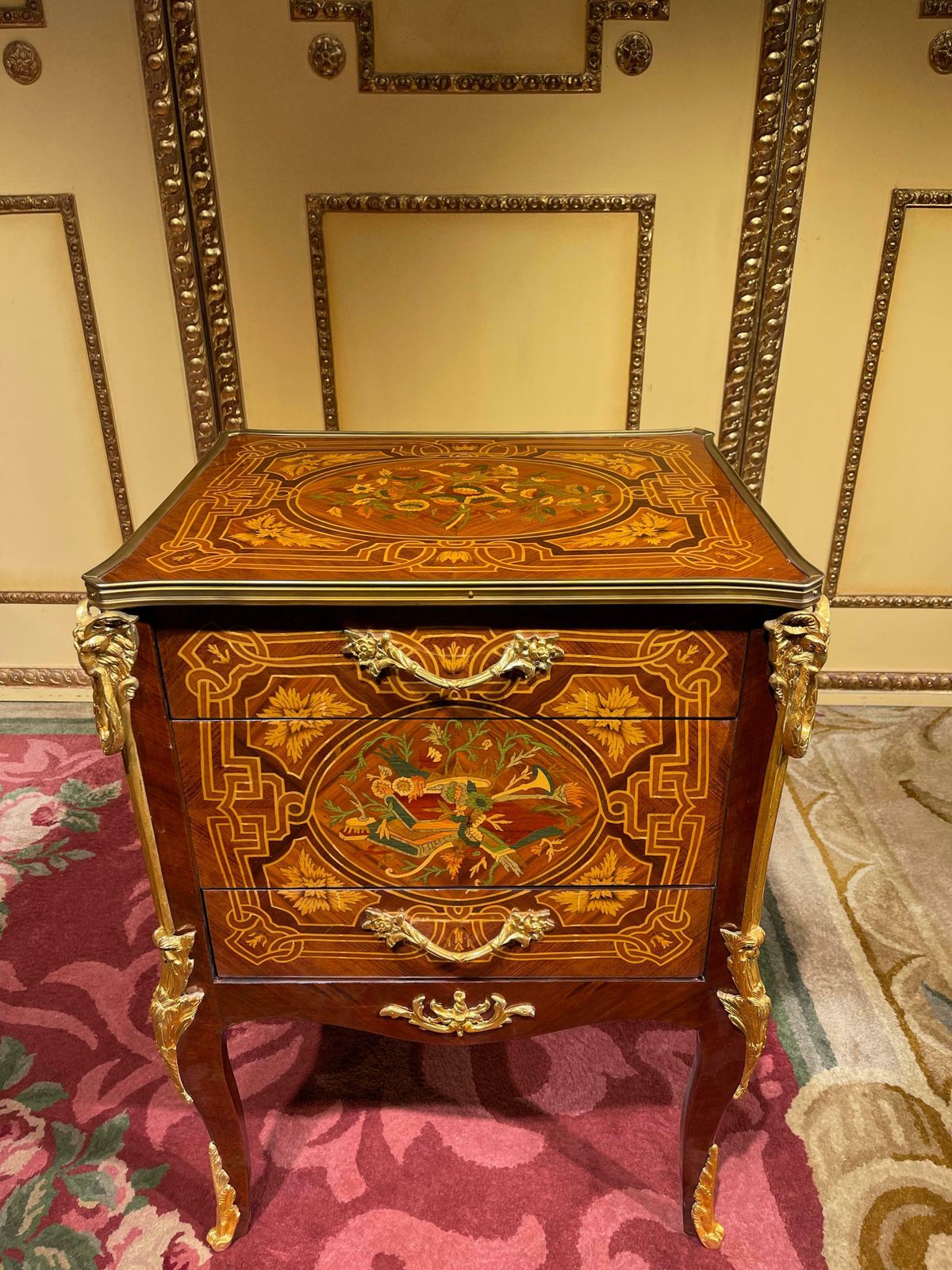 20th Century Side Table Chest Of Drawers Napoleon III Marquetry photo furniture