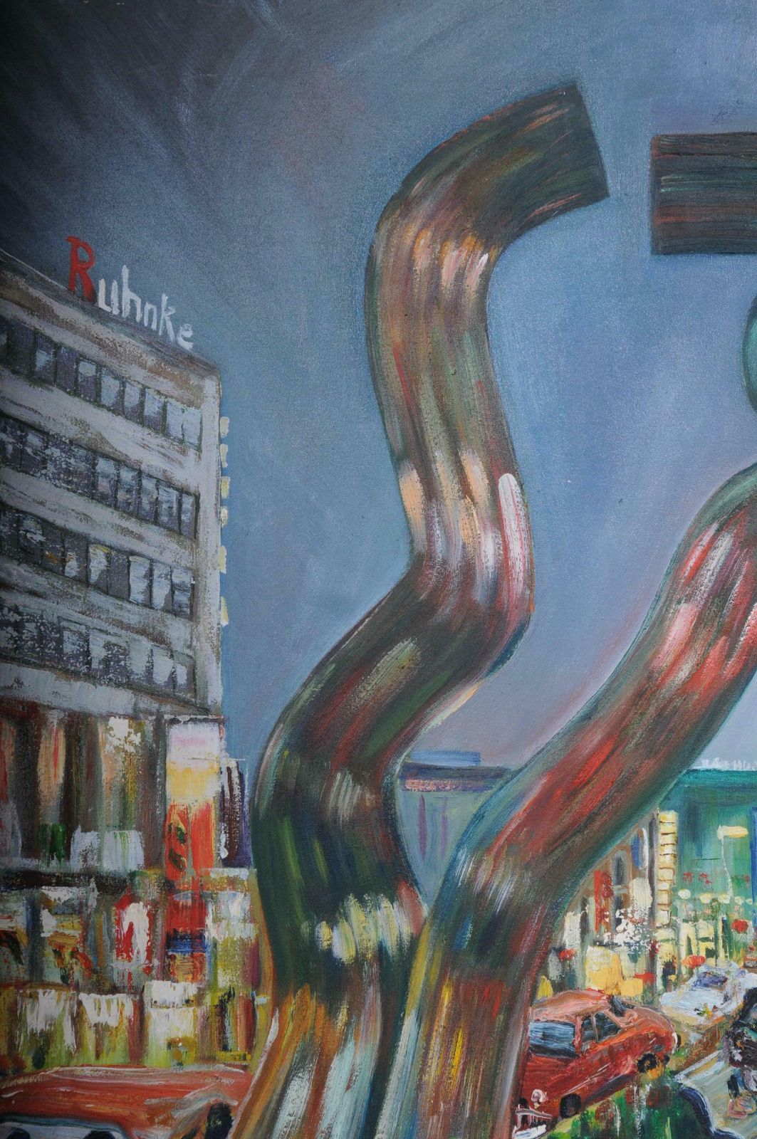 Painting Berlin City West View Kudamm / Kurfürstendamm Sign. A. Zaher photo buy