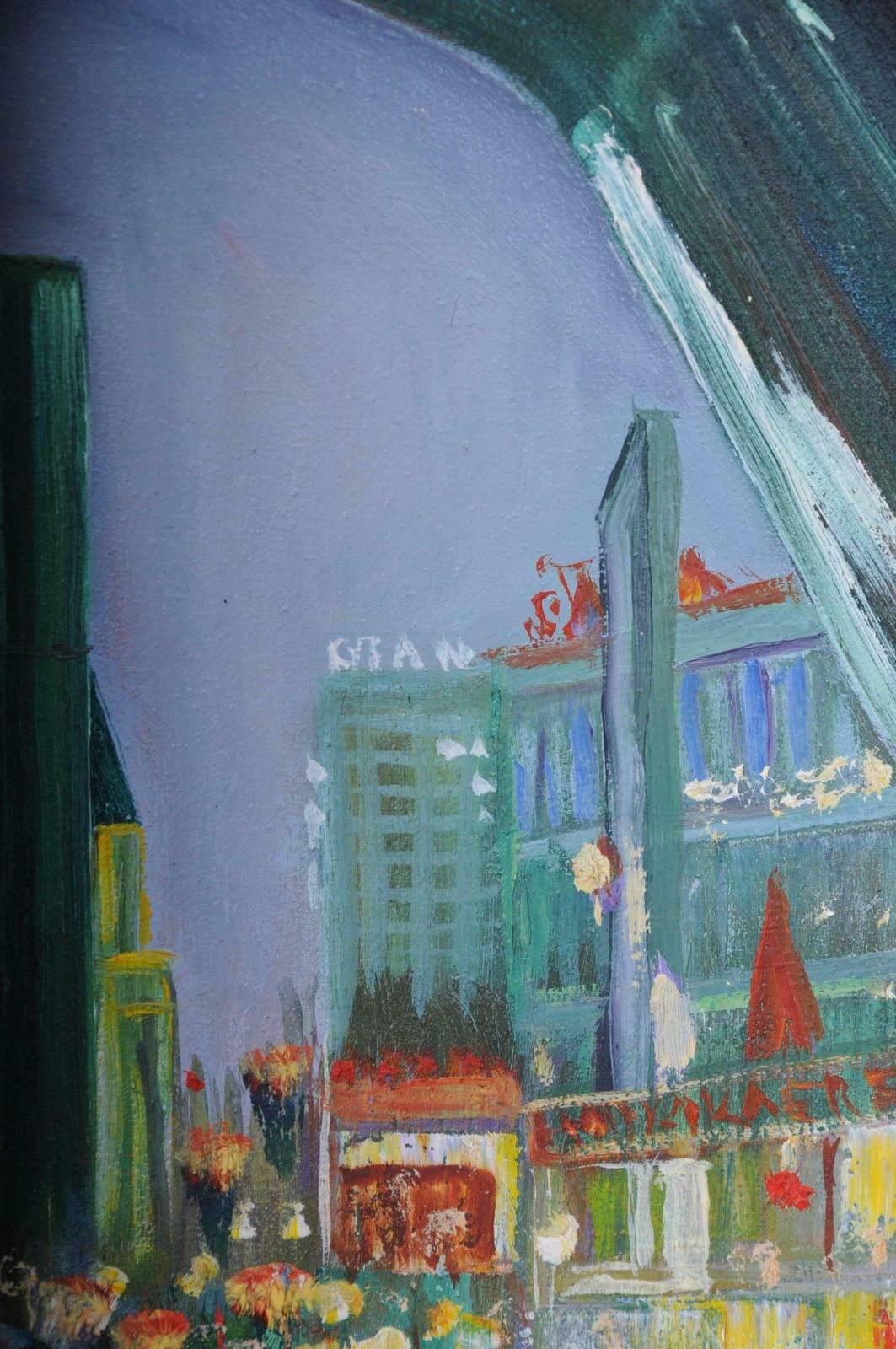 photo buy Painting Berlin City West View Kudamm / Kurfürstendamm Sign. A. Zaher