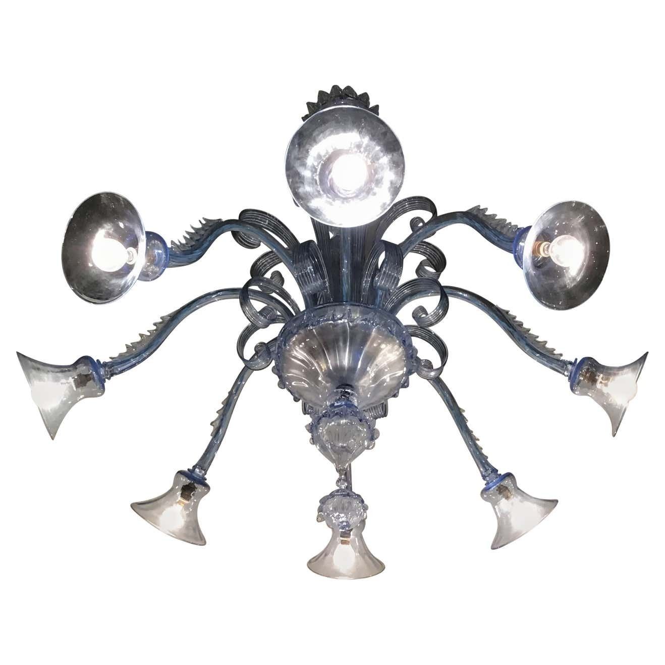 Venini Chandelier 8 Lights Murano Glass 1940 Italy