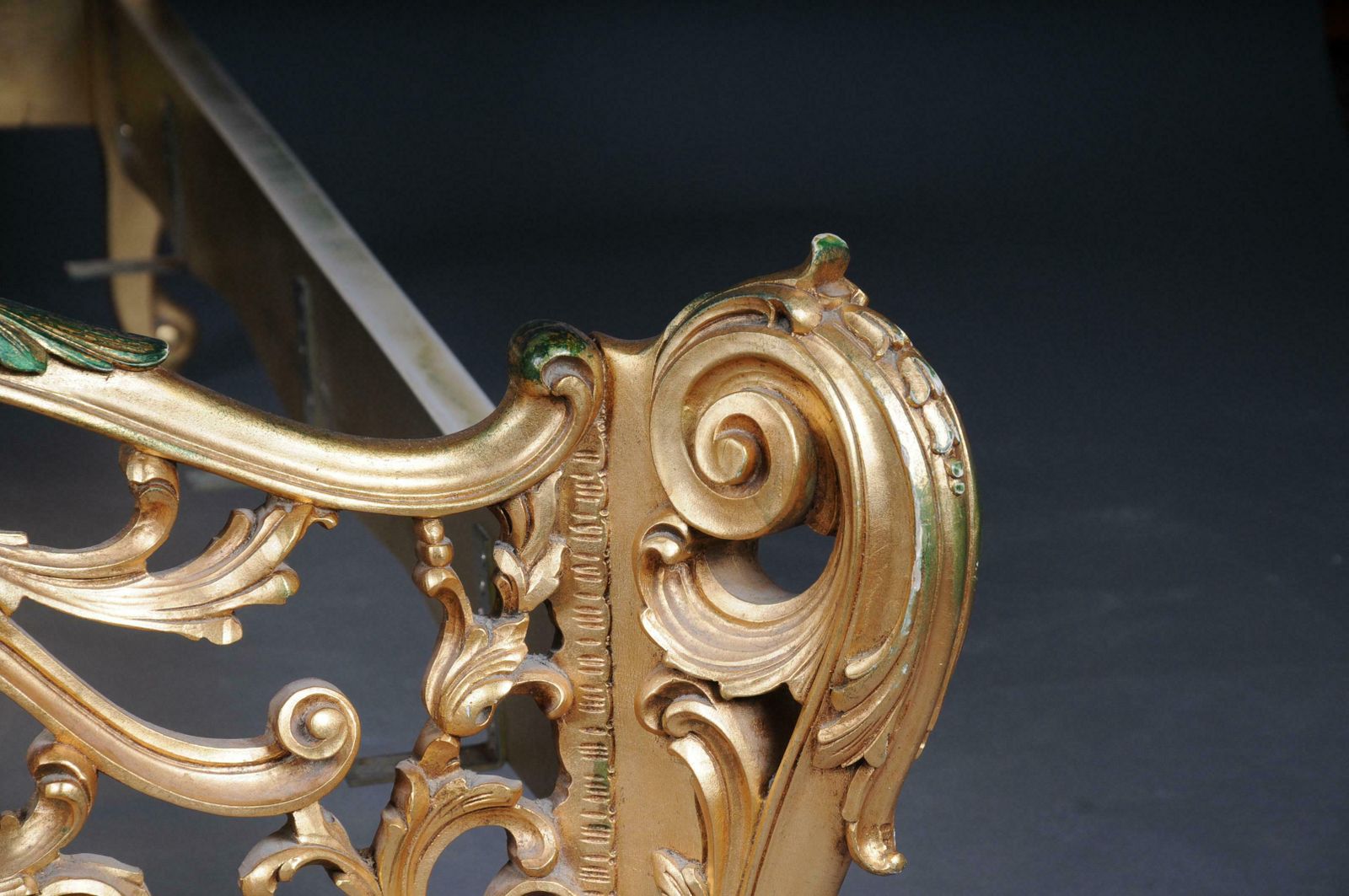 20th Century Antique French Louis XV Bed, Gold, Rococo photo vintage