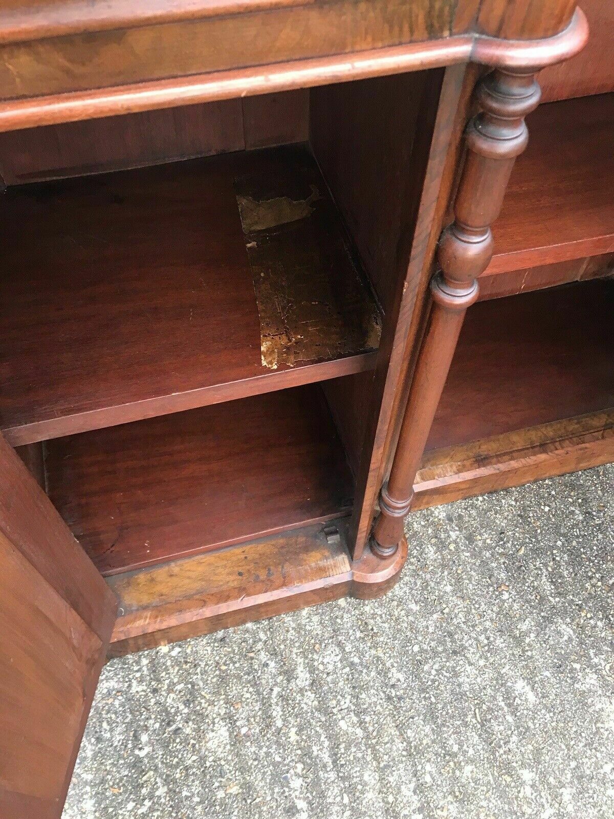 Furniture Antique Victorian Walnut Credenza Chiffonier Dresser Potential Sink Vanity Unit photo