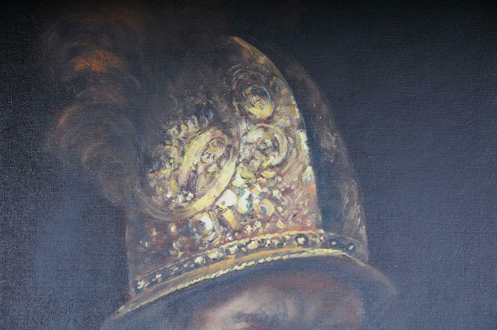 Oil Painting "The Man In The Gold Helmet" Rembrandt Van Rijn photo vintage