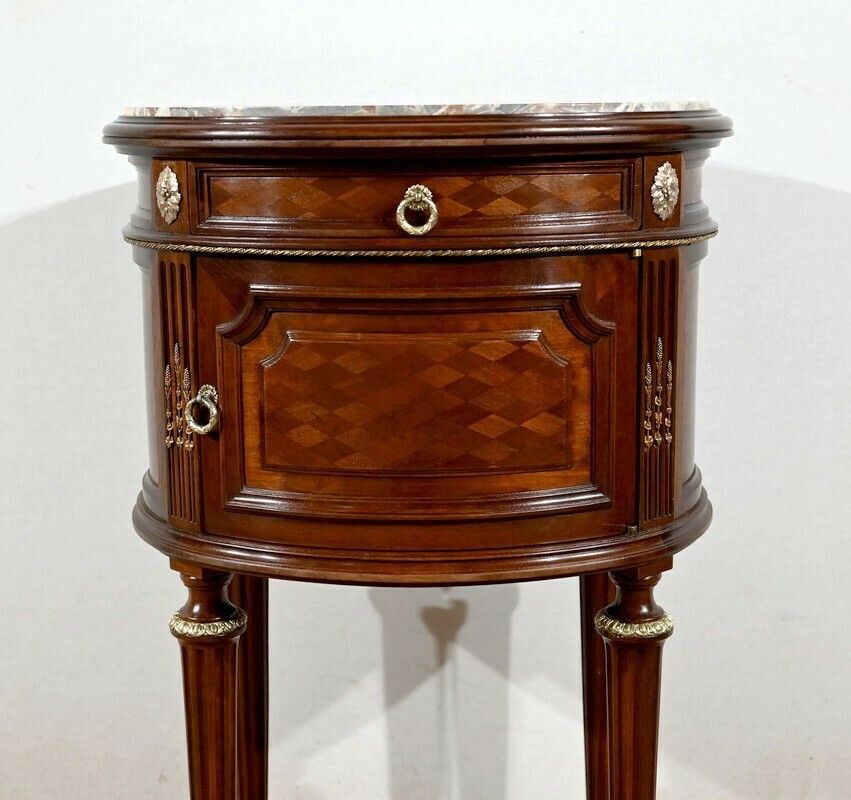 Mahogany Tambour Table, Maison Lalande, Louis XVI Style – Late 19th Century photo buy