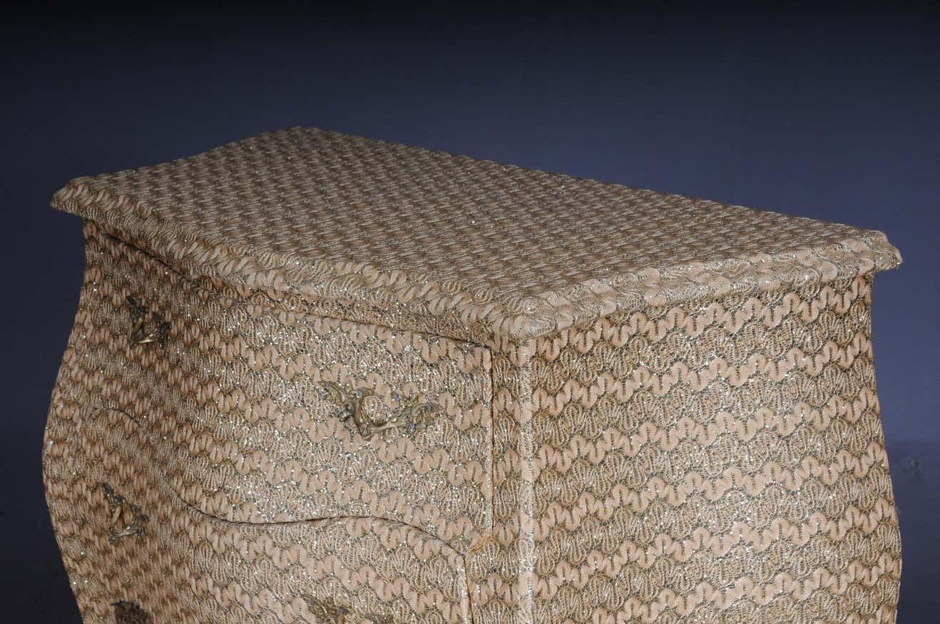 Extravagant Golden Baroque Designer Chest Of Drawers With Fabric Cover photo vinterior