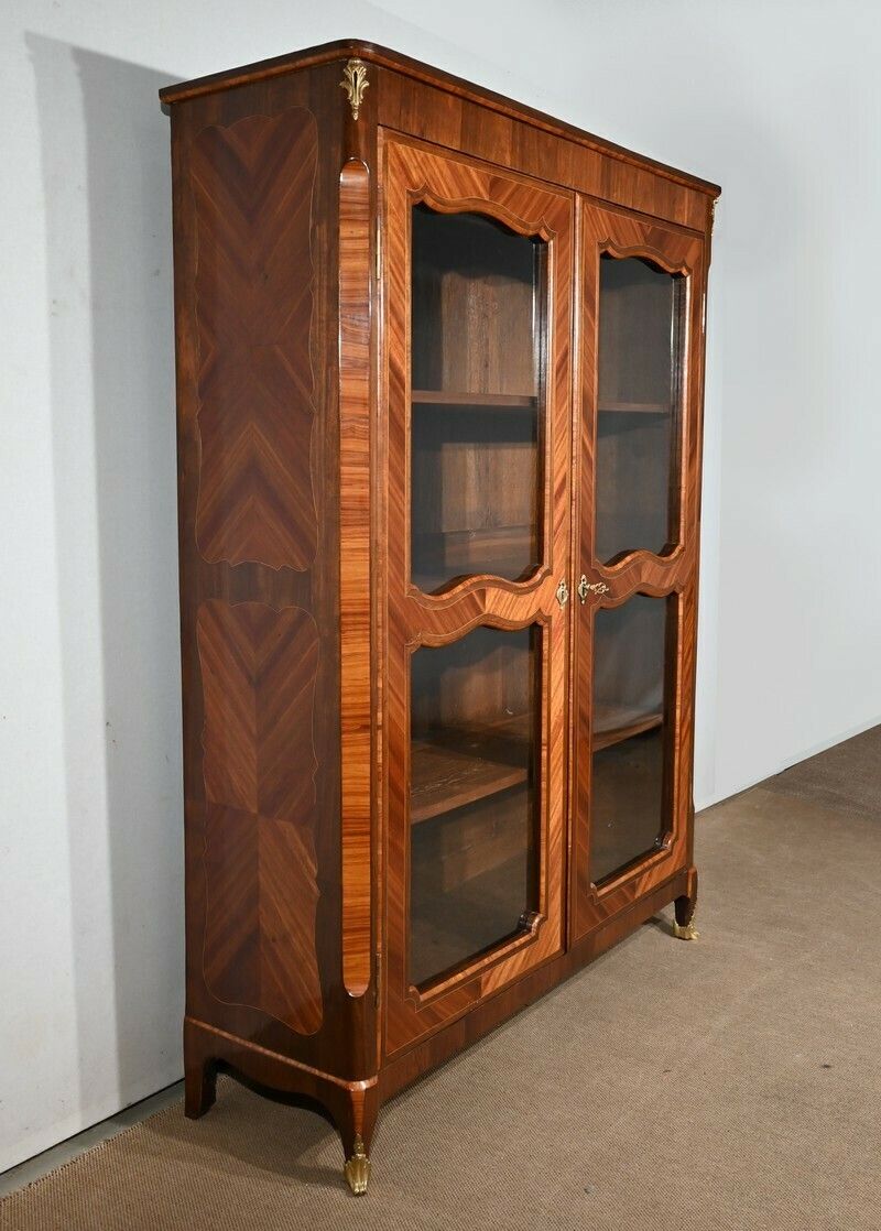 Bookcase In Rosewood And Indigenous, Louis XV Period – 18th Century photo furniture