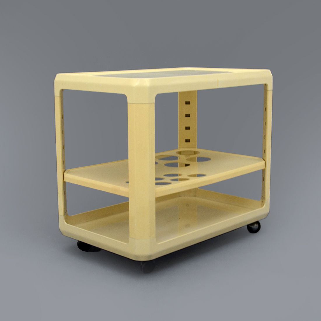 White Bar Trolley By Alberto Rosselli For Kartell, 1970s photo for sale