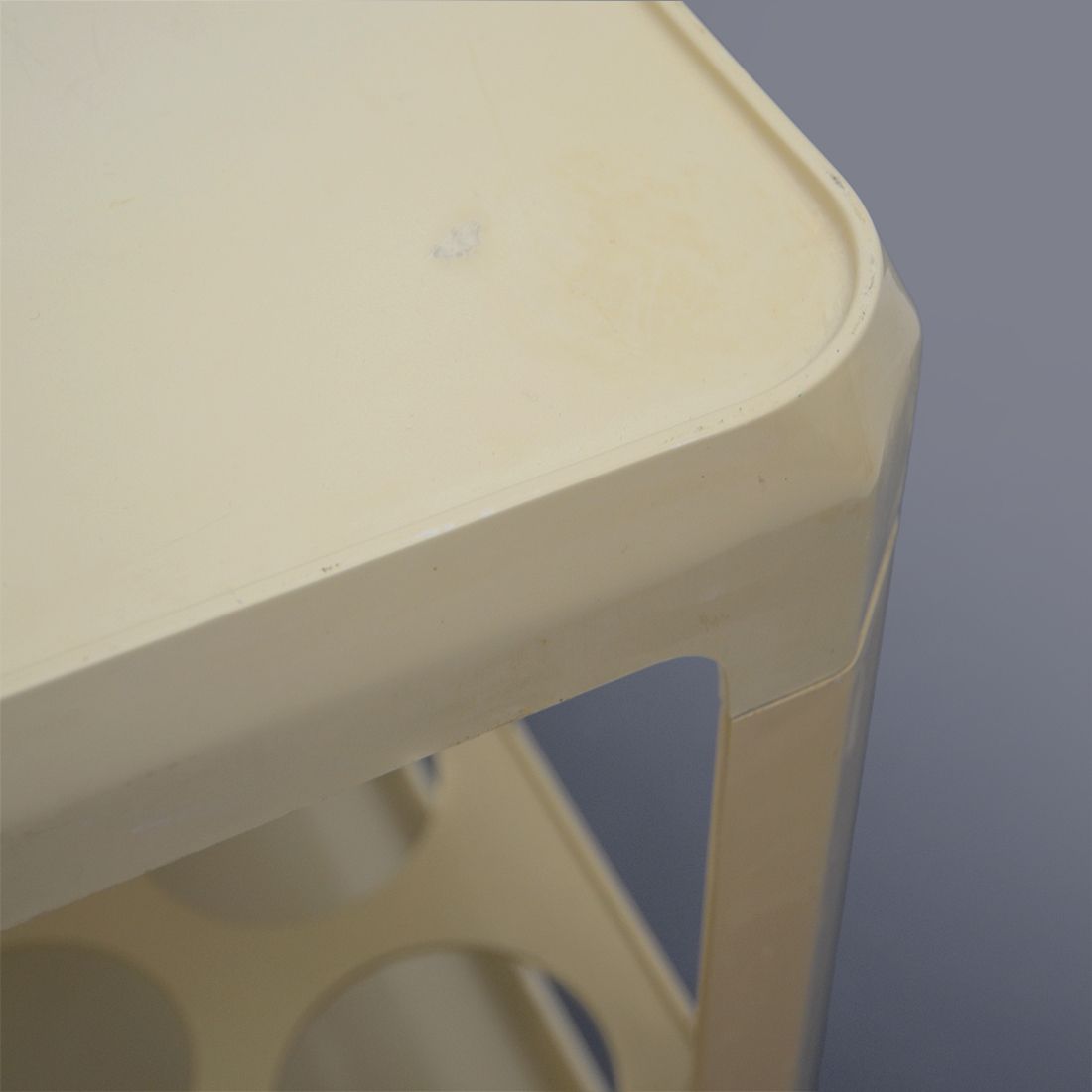 White Bar Trolley By Alberto Rosselli For Kartell, 1970s photo vintage