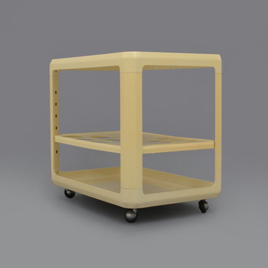 White Bar Trolley By Alberto Rosselli For Kartell, 1970s photo furniture