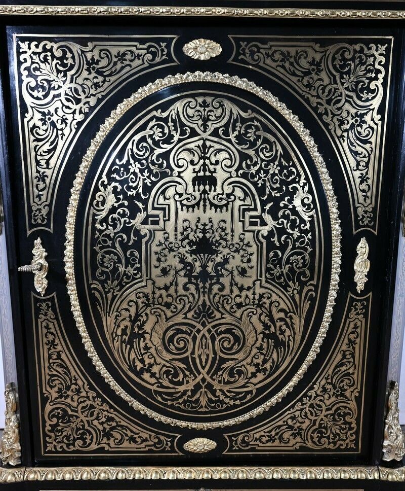 7814.61 Support Cabinet In Blackened Pear Tree, Napoleon III Period   Mid 19th Century photo
