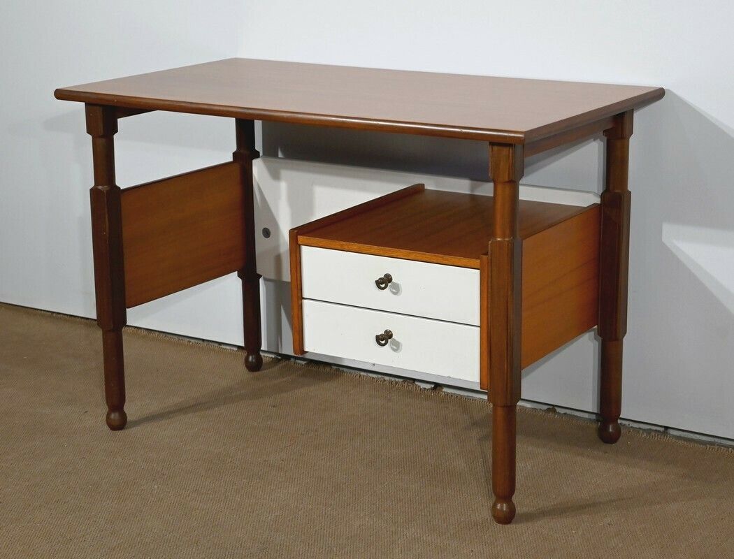 Small Mahogany And Teak Desk, Gautier Style – 1960s photo for sale