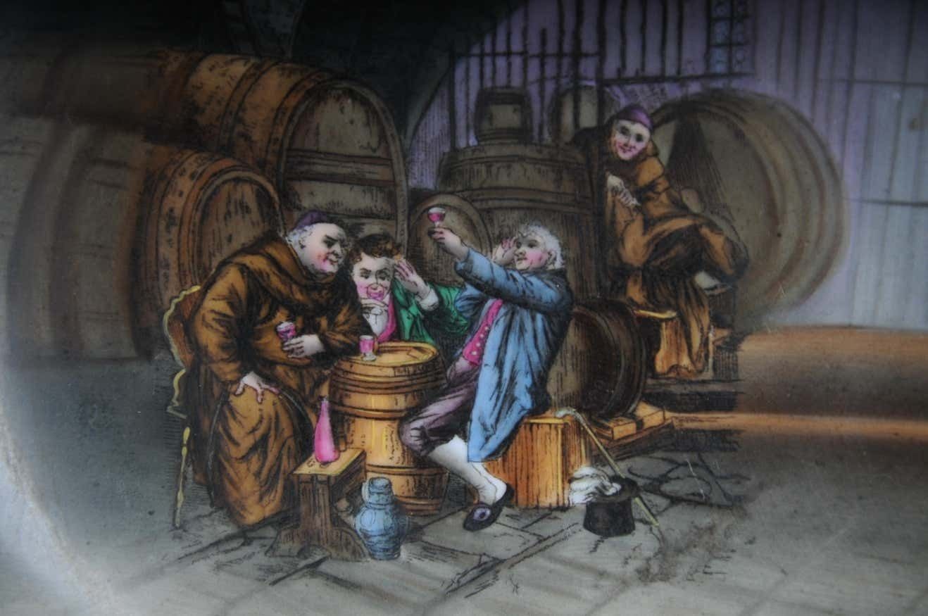 photo for sale Rare Angel Relief Porcelain Painting Beer Cellar, 1890