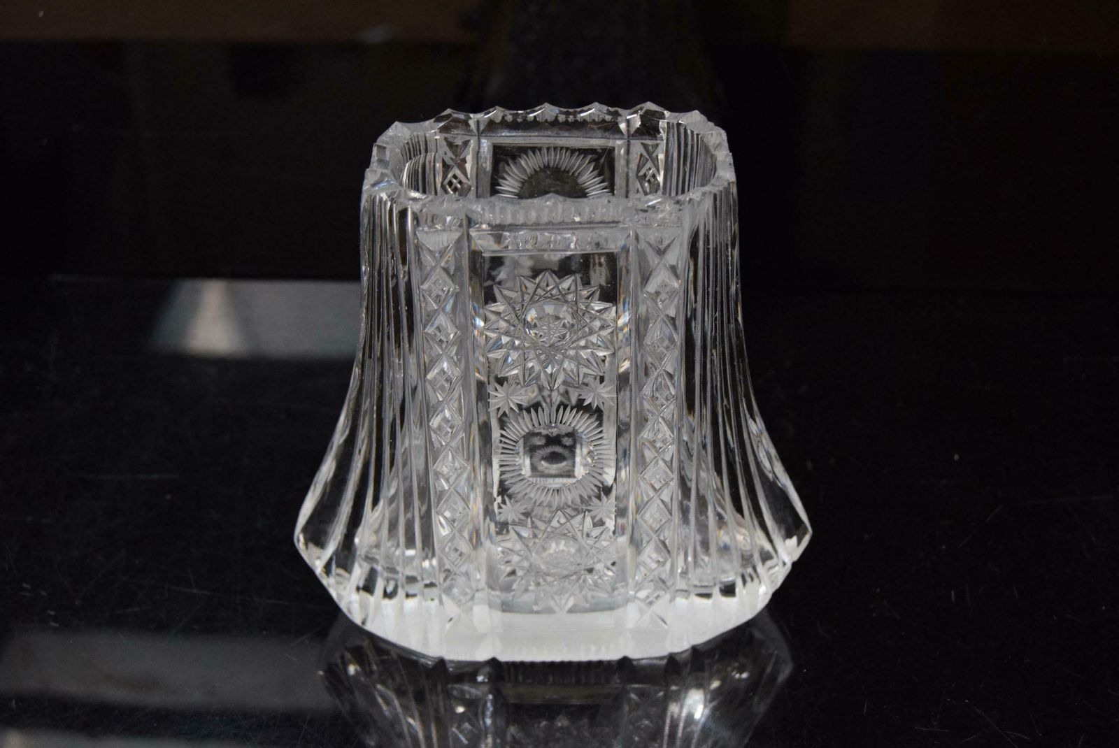 Rare Vintage Vase,Cut Crystal Glass,Bohemia In The 1960's. photo 311.0