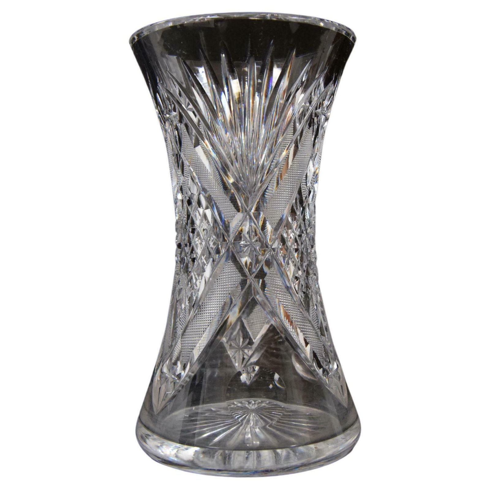 Rare Vintage Vase,Cut Crystal Glass,Bohemia In The 1960's.