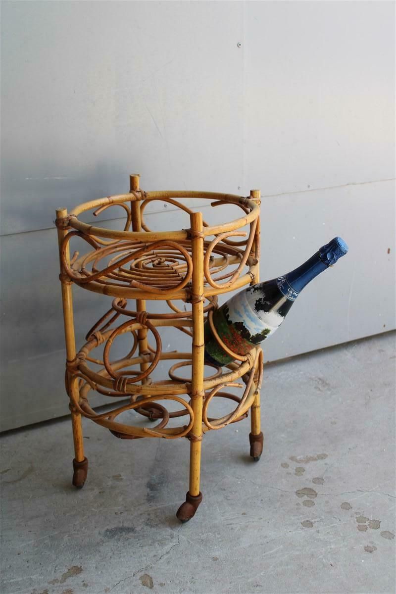 Portable Round Pool Bar In Solid Brass Midcentury Italian Design photo furniture
