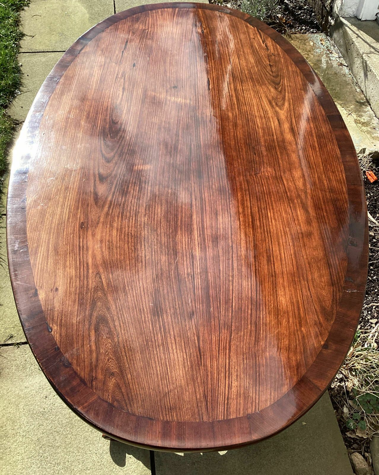 Early 19th C. Continental Biedermeier Mahogany Centre Table. Lyre. Dog Masks photo vinterior