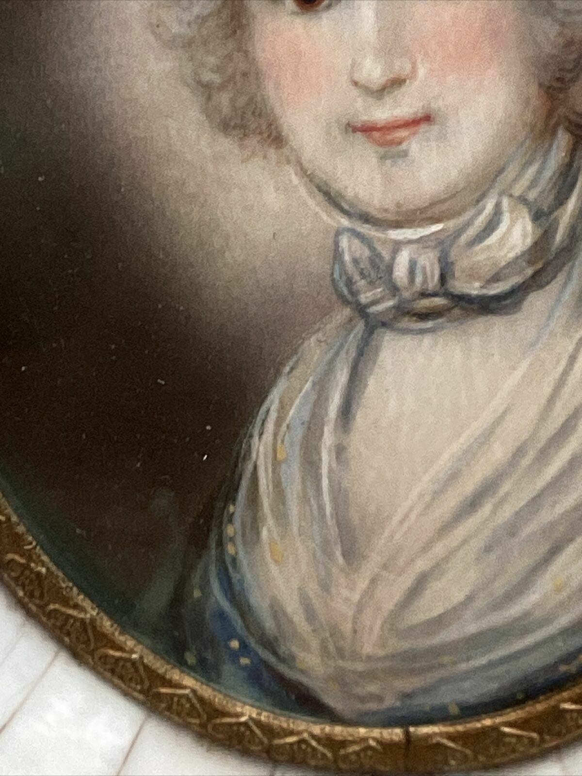 C.1840 Domenico Bossi Oval Miniature Of Female Sitter In Décolleté Finery photo 3000.0