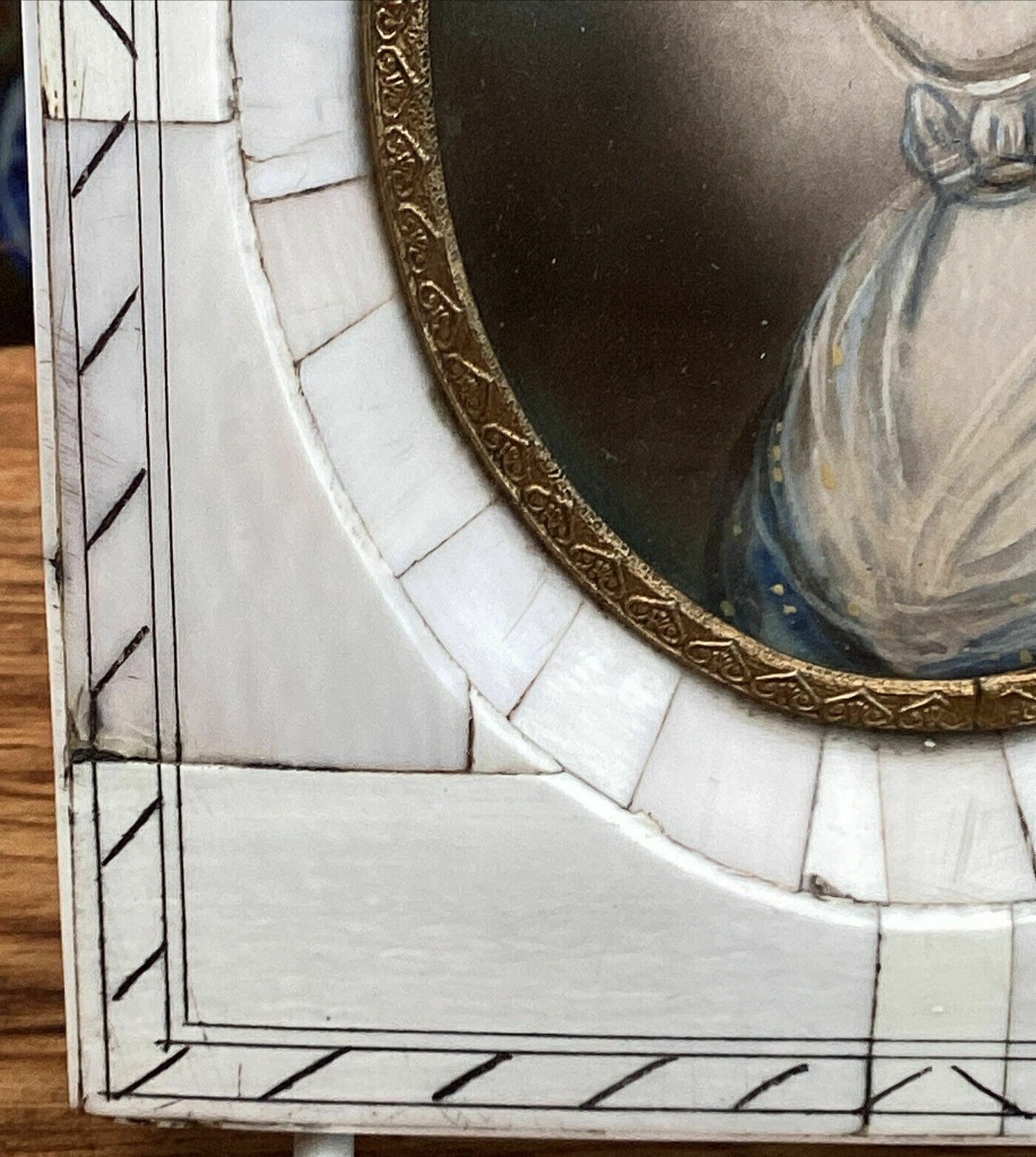 Art C.1840 Domenico Bossi Oval Miniature Of Female Sitter In Décolleté Finery photo