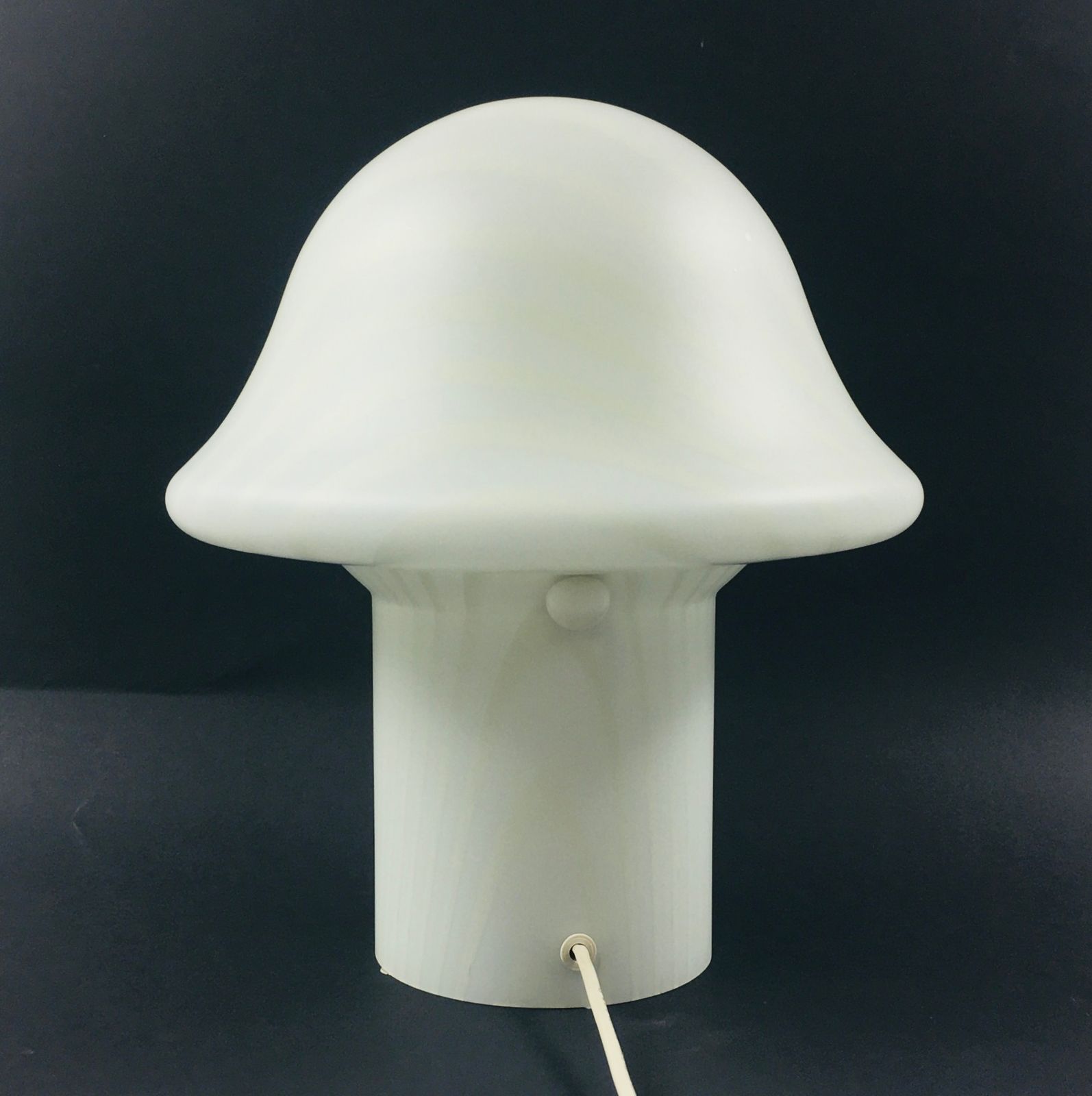 Large Striped Glass Mushroom Table Lamp From Peill & Putzler, Germany, 1970s photo Lighting