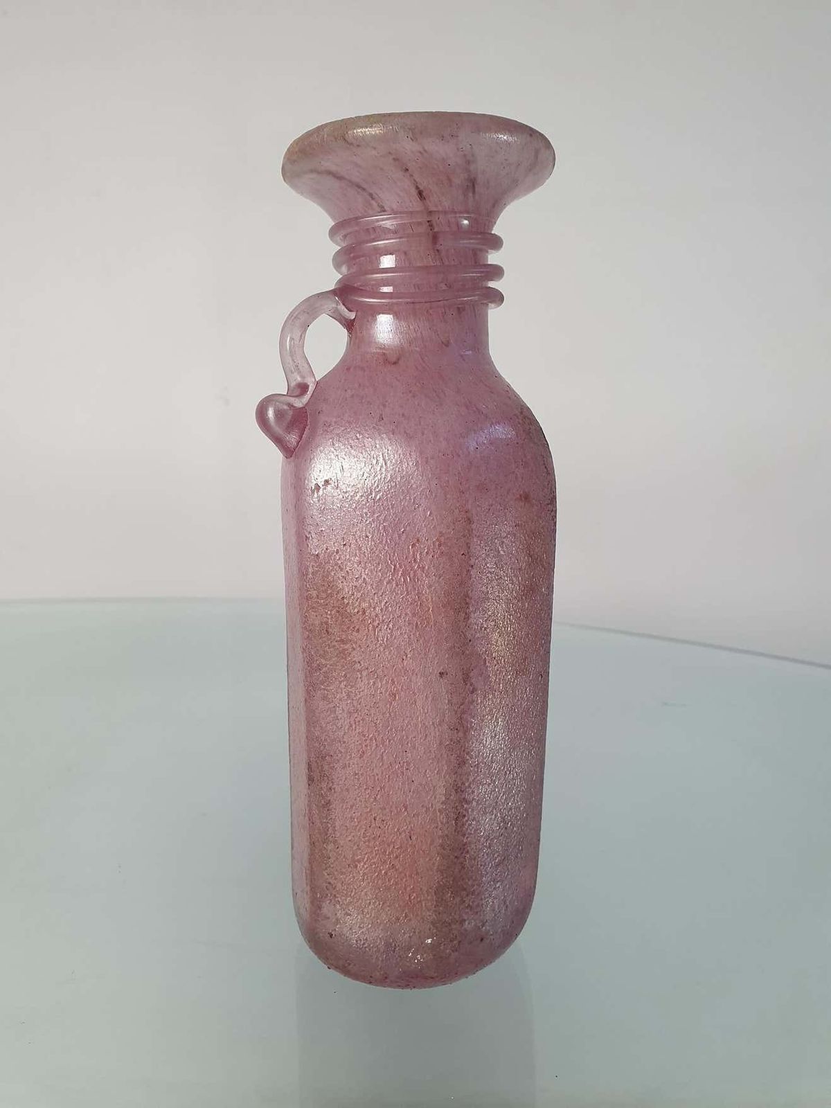 Pink Iridescent Scavo Vase Seguso Italy photo furniture