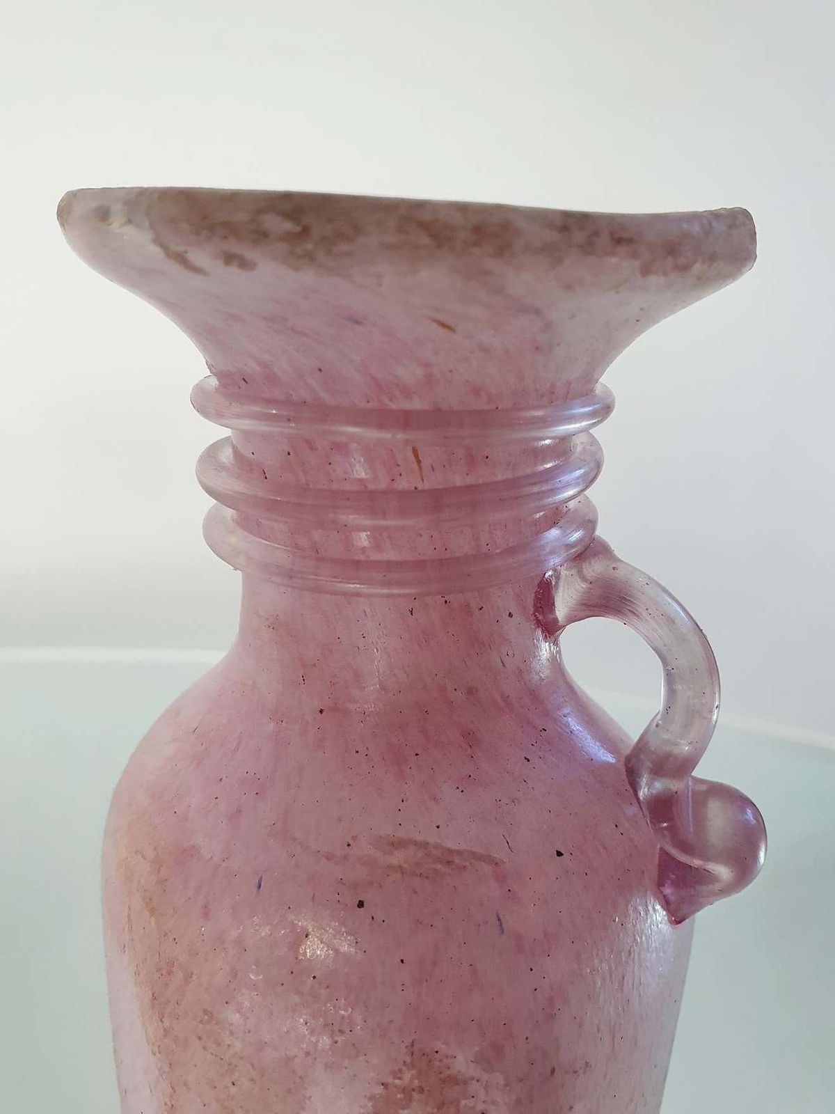Pink Iridescent Scavo Vase Seguso Italy photo Home Decor